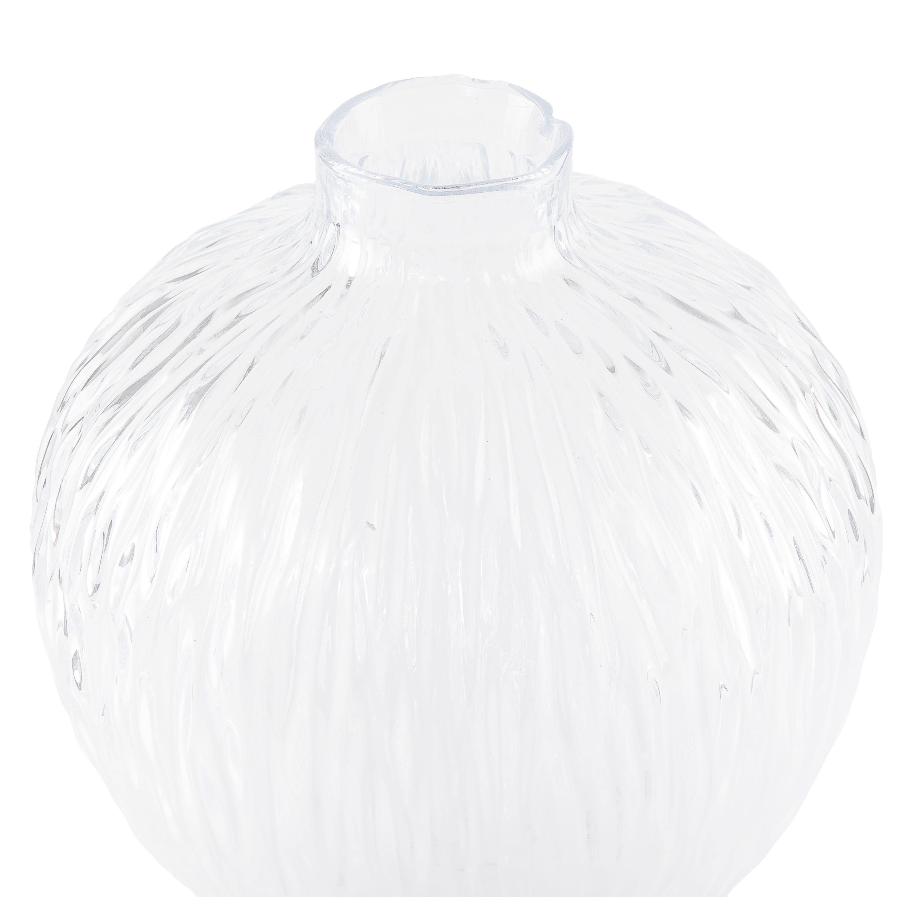Transparent irregular-shaped glass vase