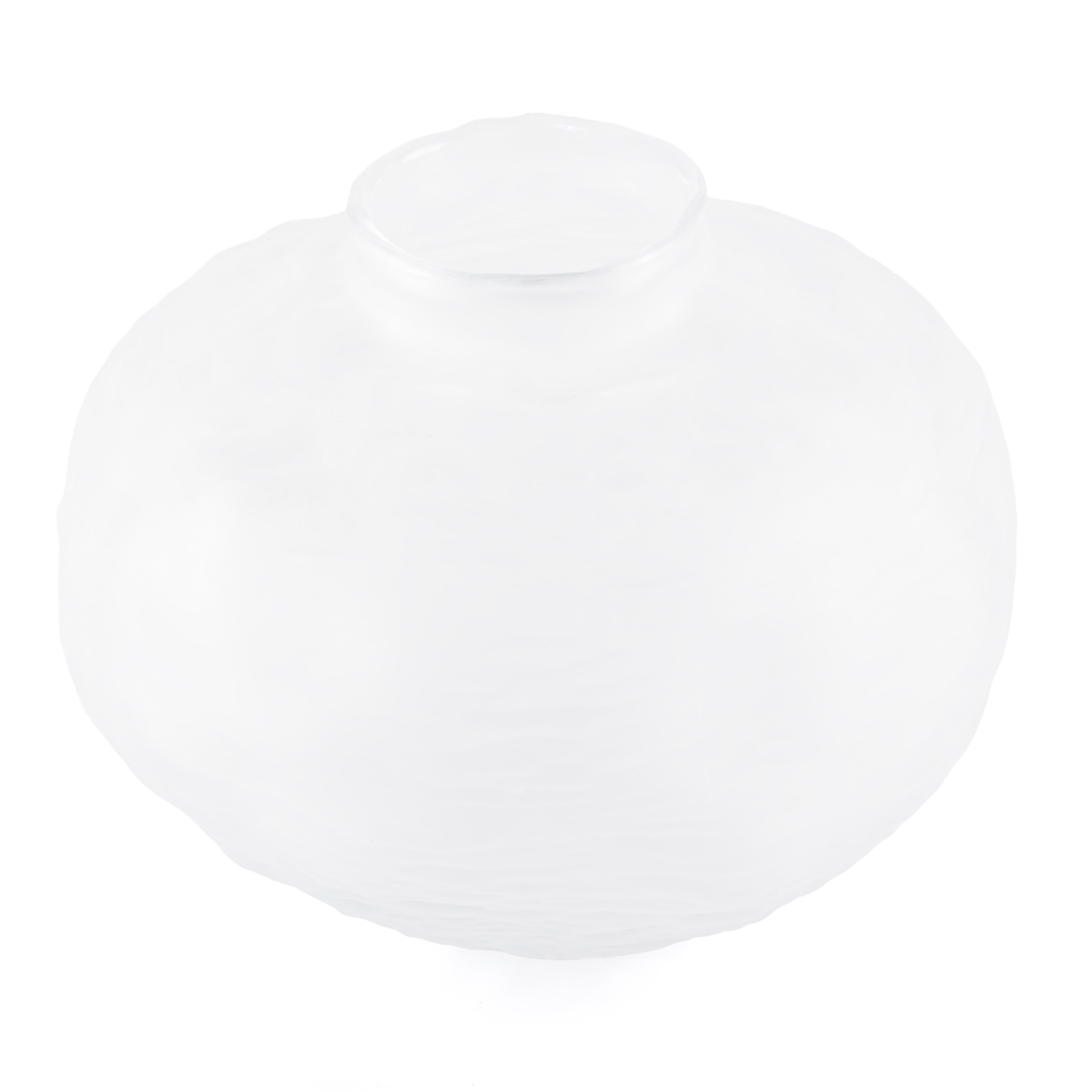 Elegant irregular-shaped white glass vase - medium
