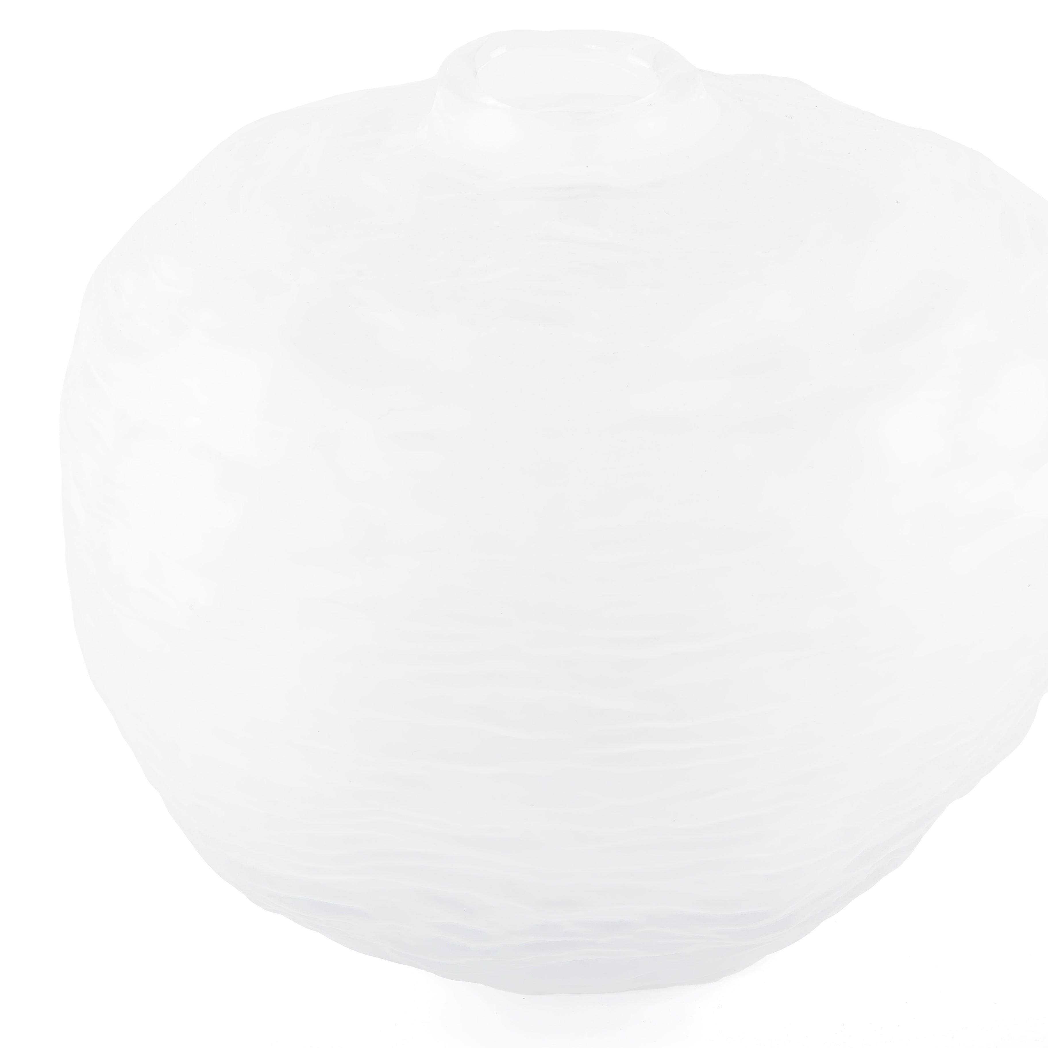 Elegant irregular-shaped white glass vase - large