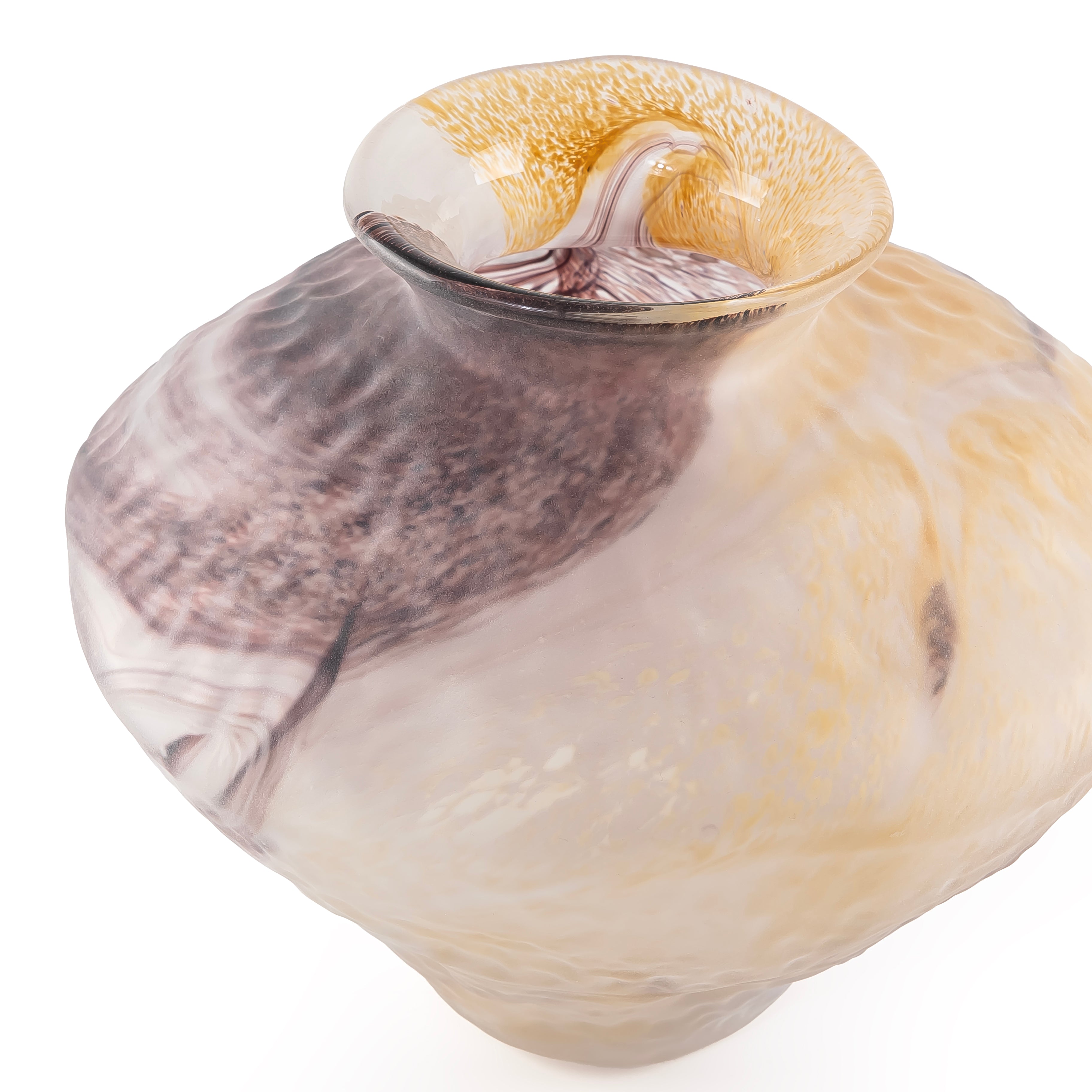 Elegant marble-look glass vase - small