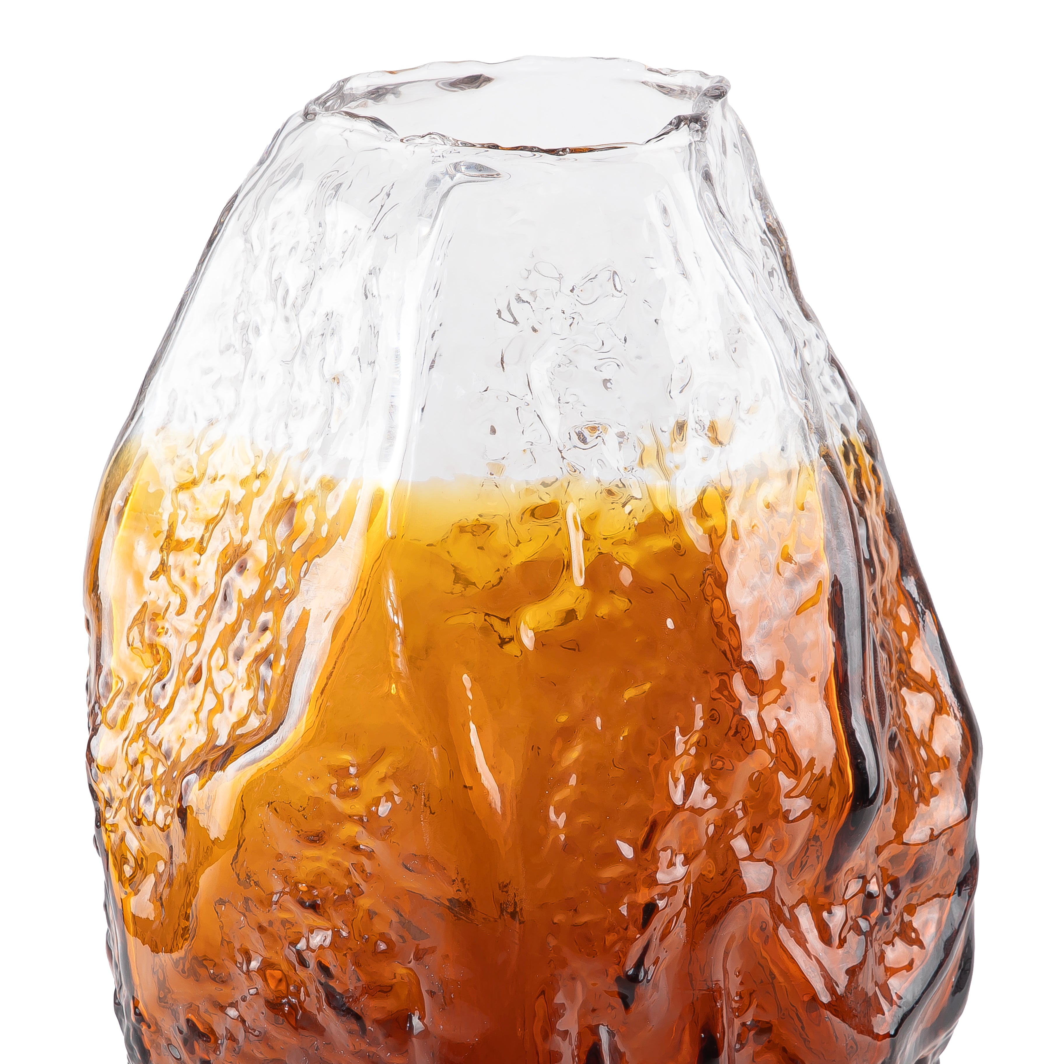 Brown Transparent Irregular shaped glass vase