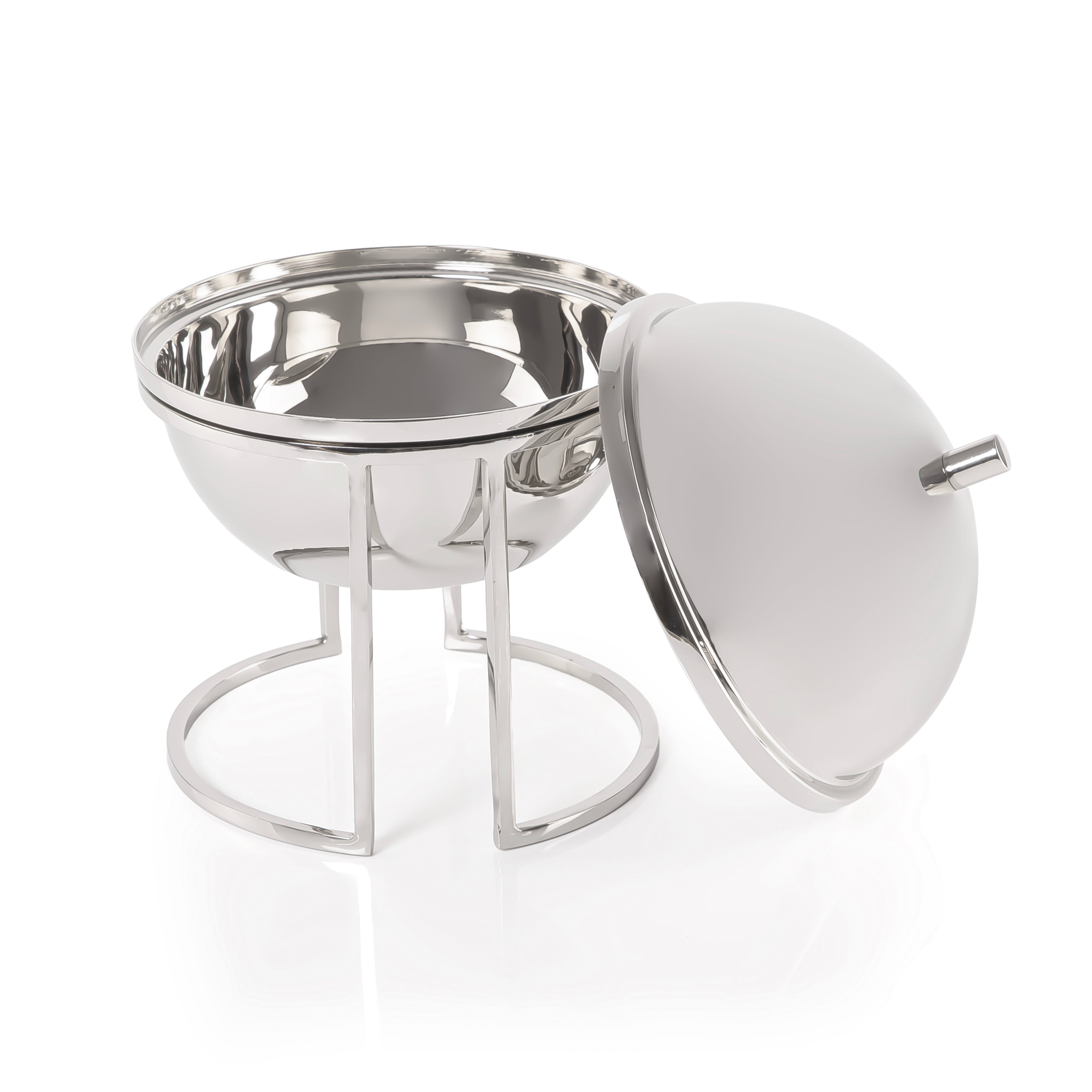 Round dates bowl stand with lid - large