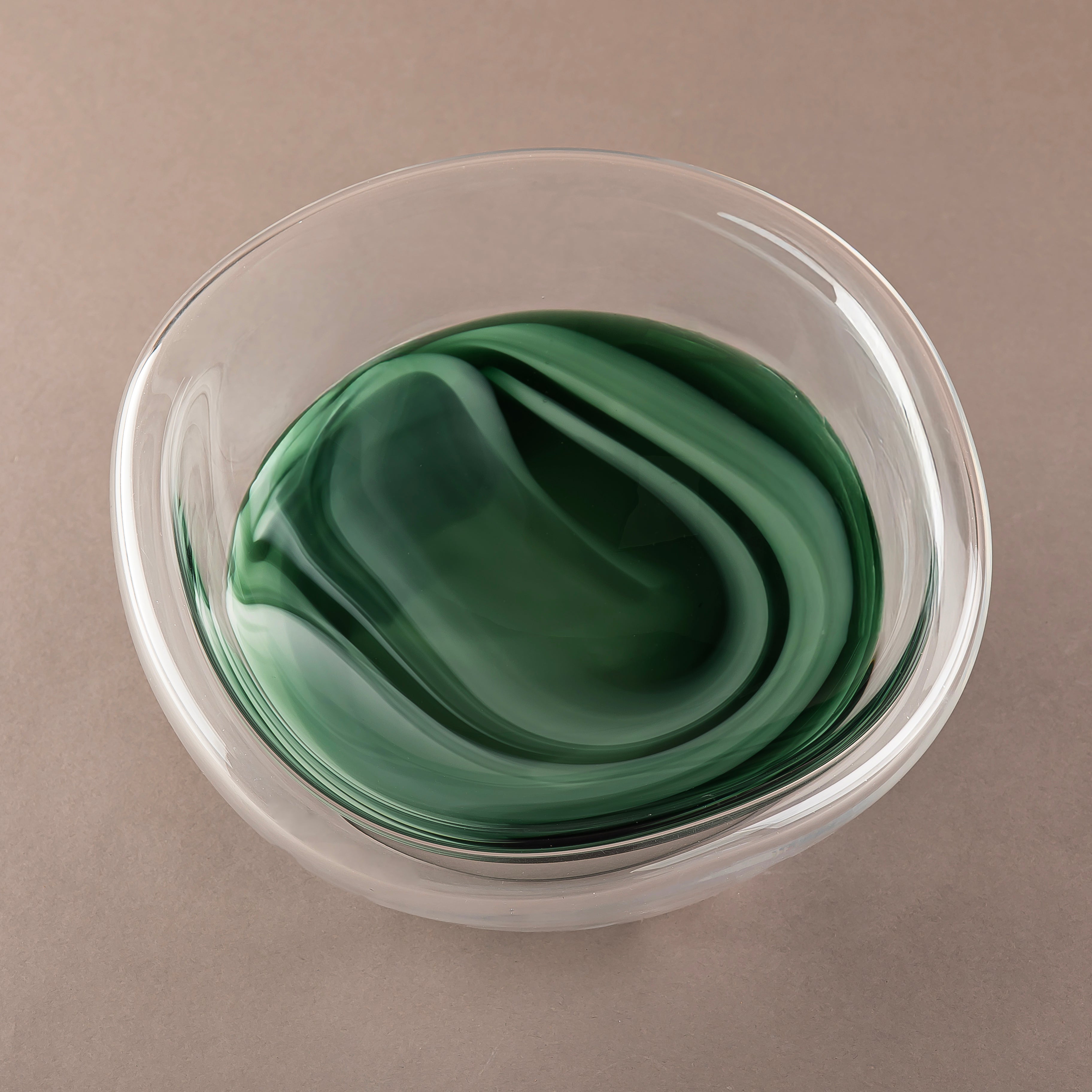 وعاء تقديم زجاج - أخضر