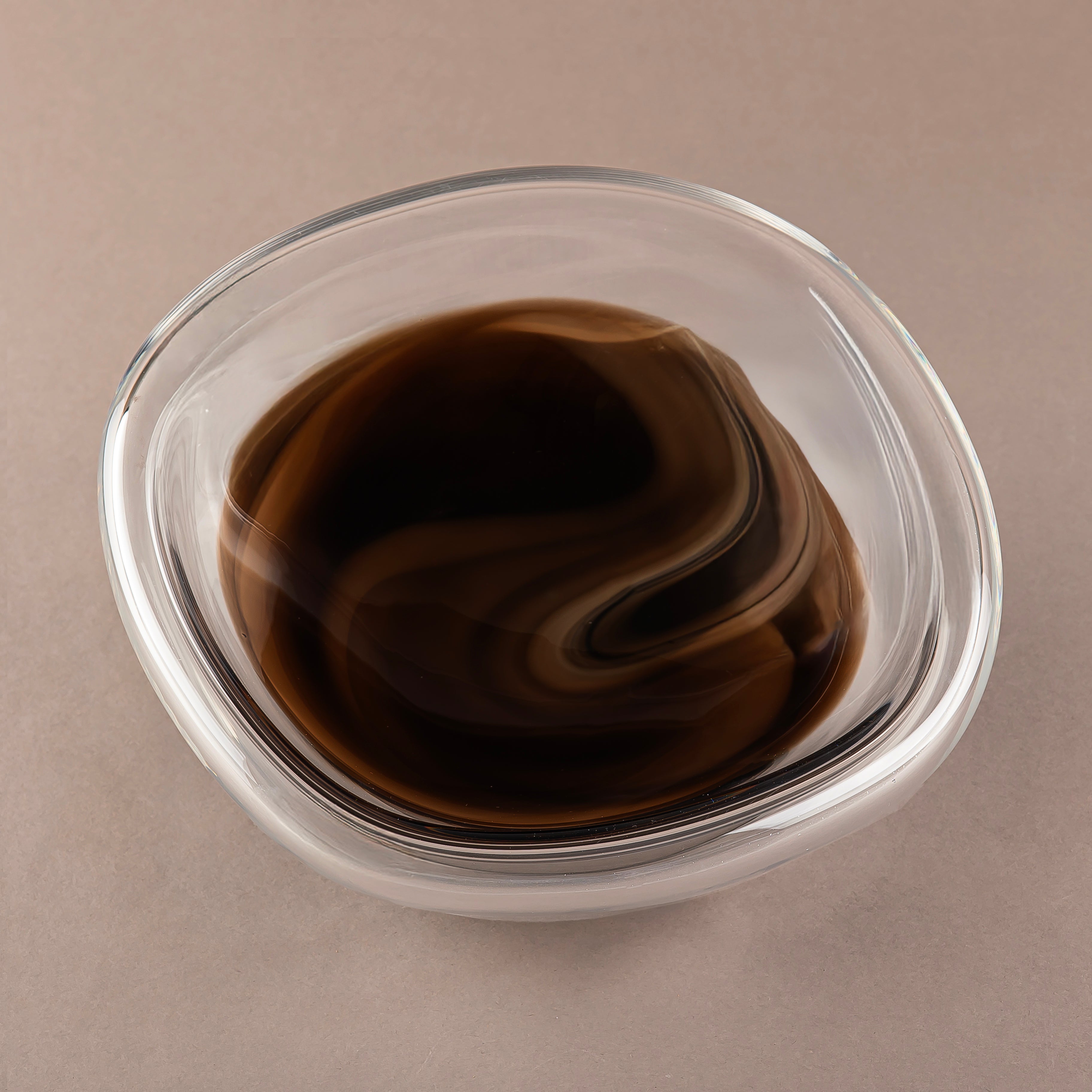 Glass Serving Bowl - Brown