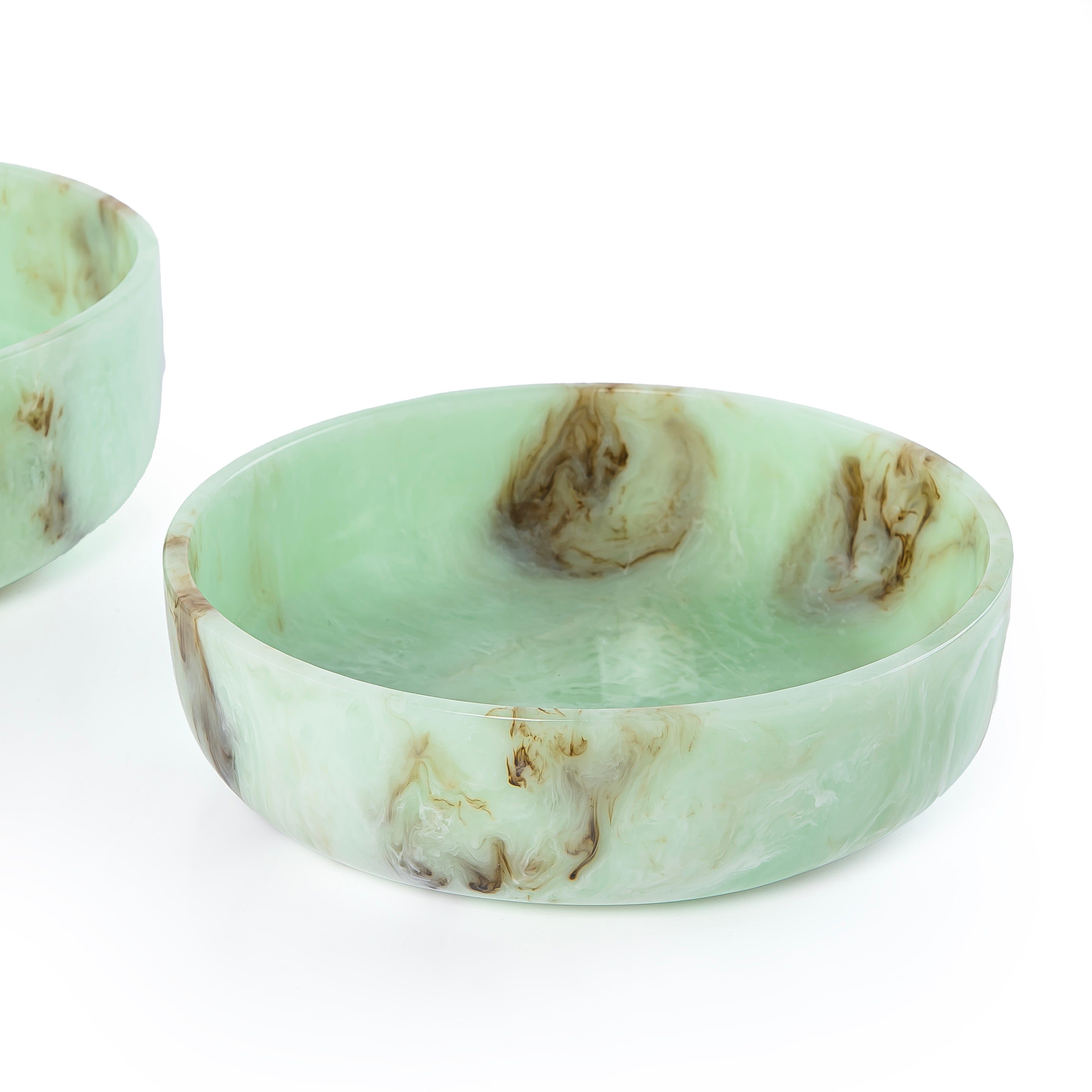 Set of 2 Resin Bowls with gift box - Green