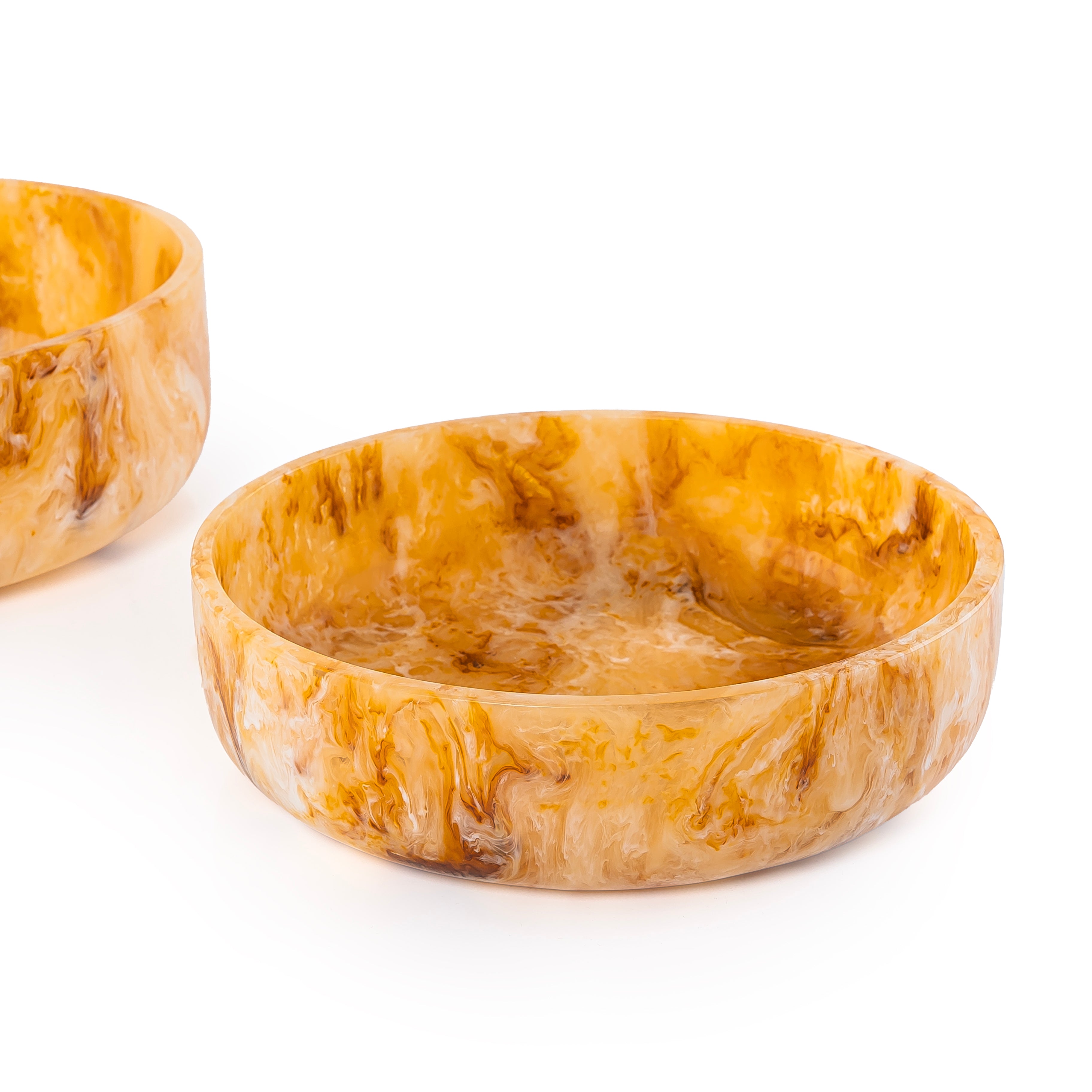 Set of 2 Resin Bowls with gift box - Amber