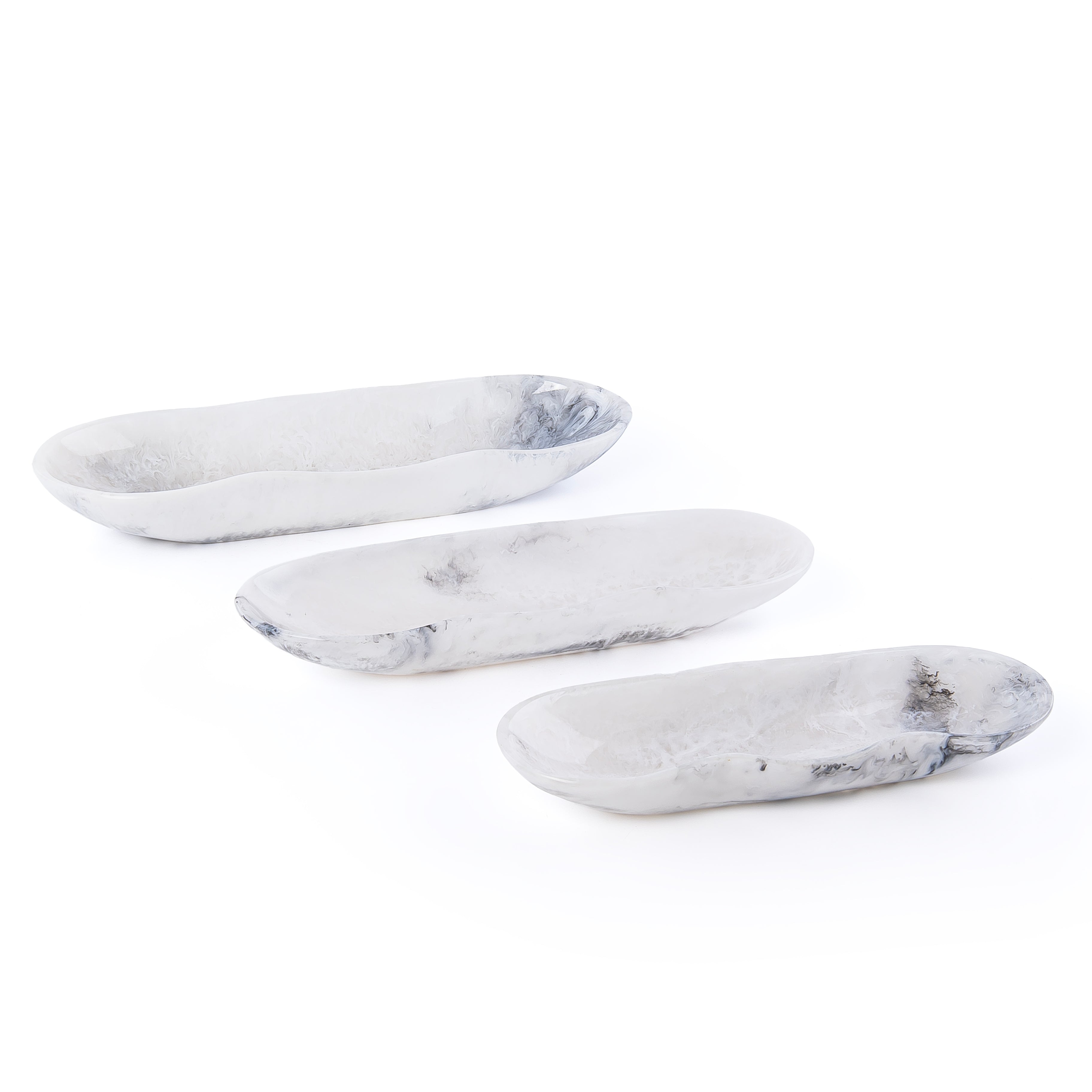 Set of 3 Resin Plates With gift box - White & Black