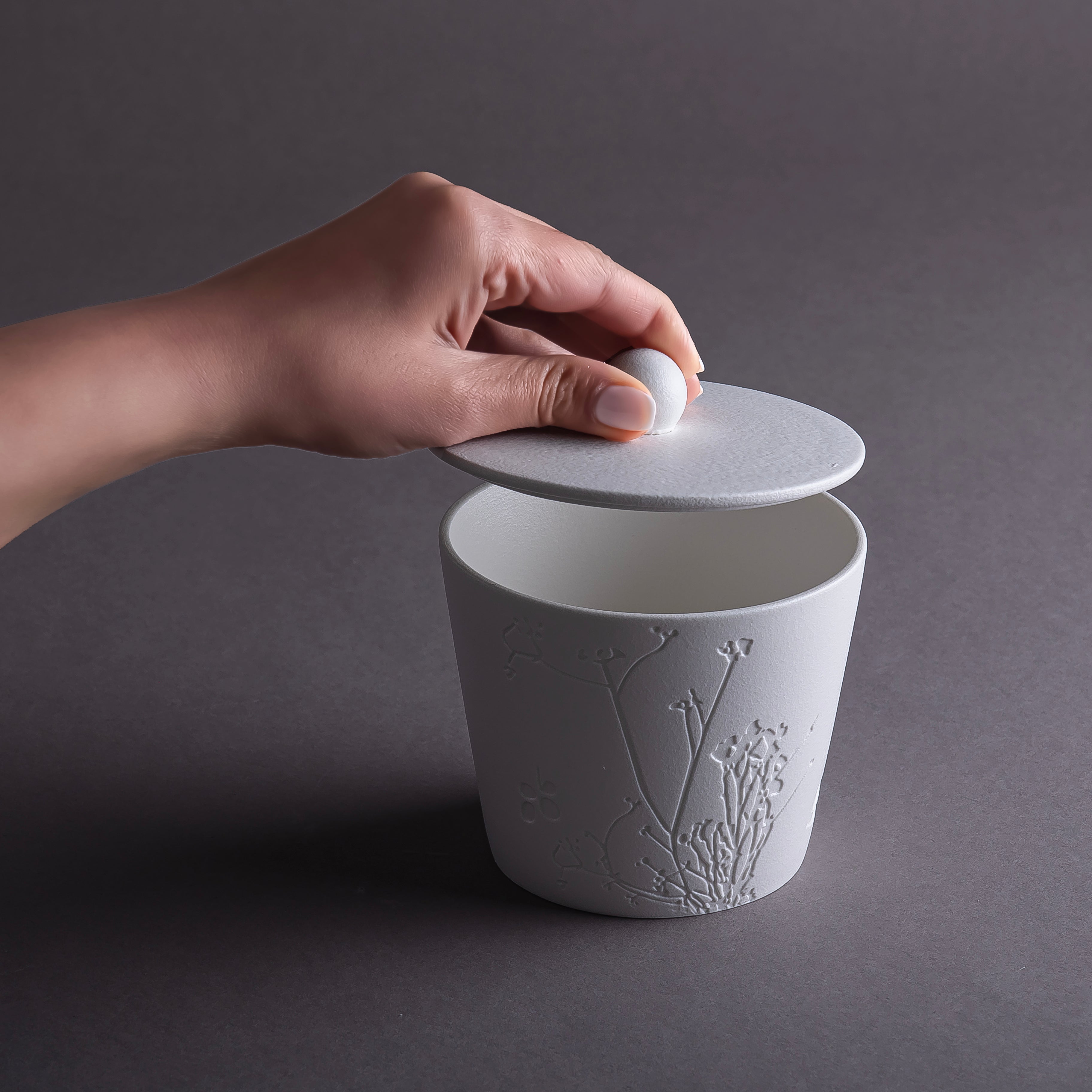 Matt White Ceramic Bowl with cover