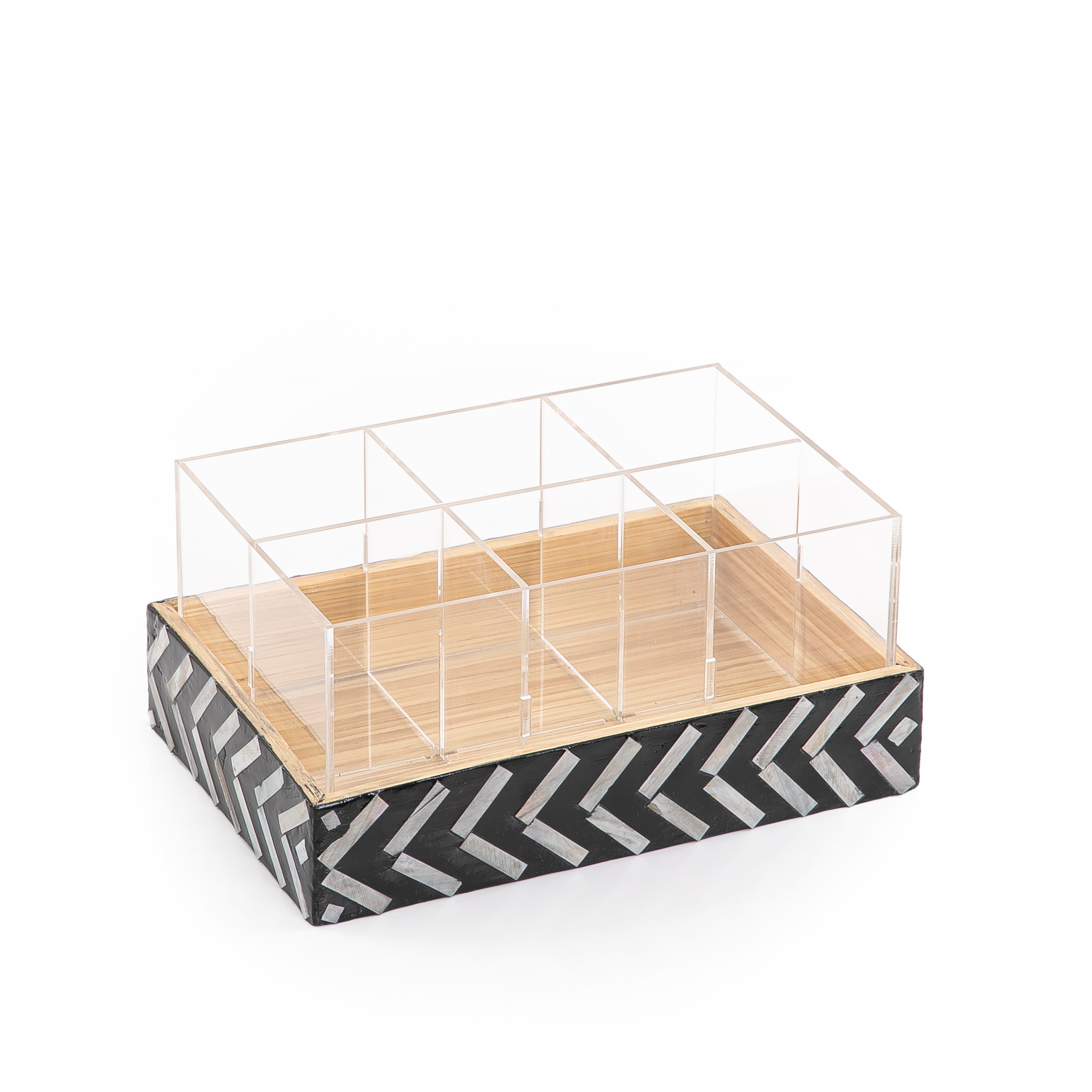 A rectangular Mop tray divided into 6 acrylic boxes