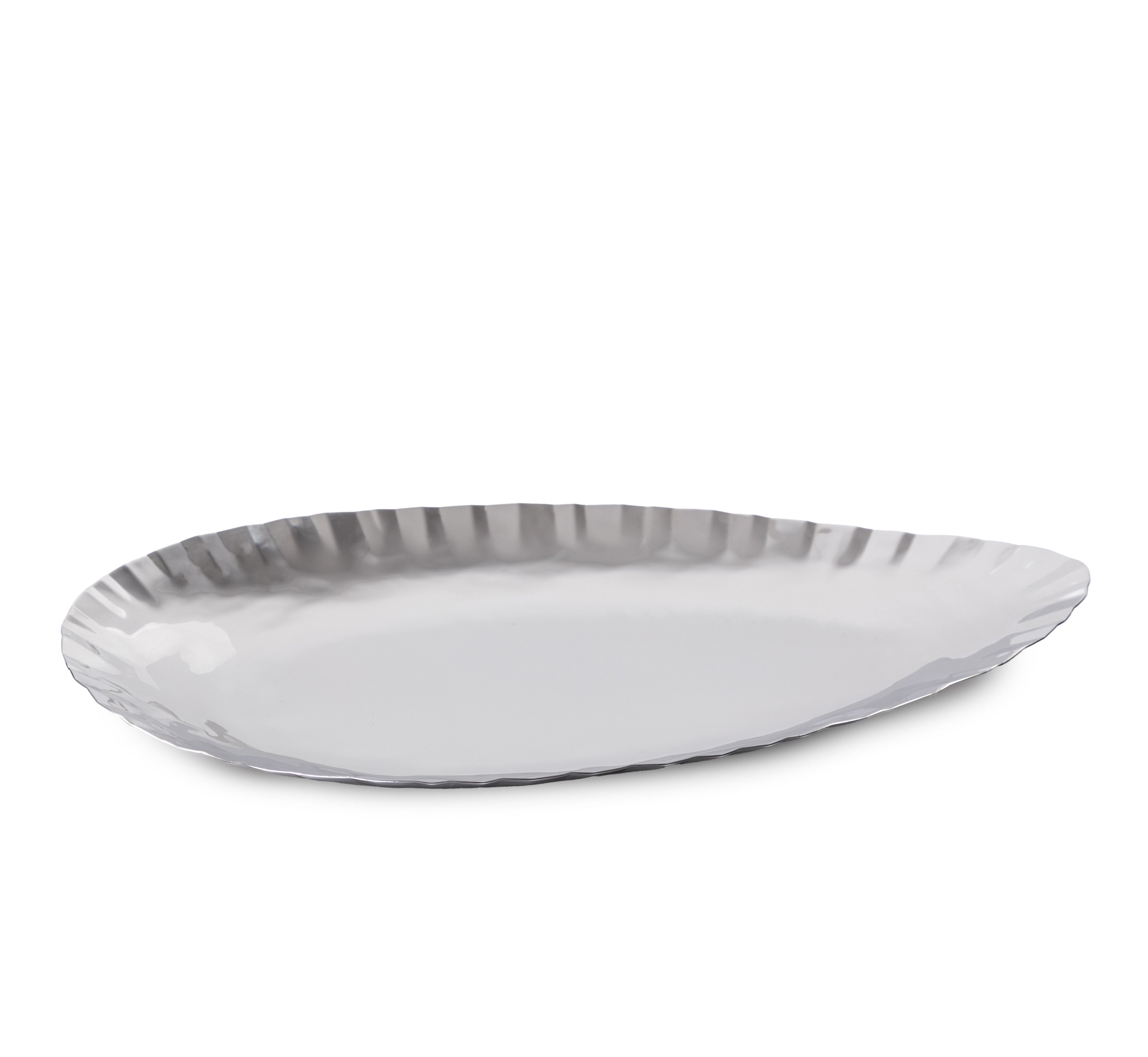 Elegant silver metal serving tray