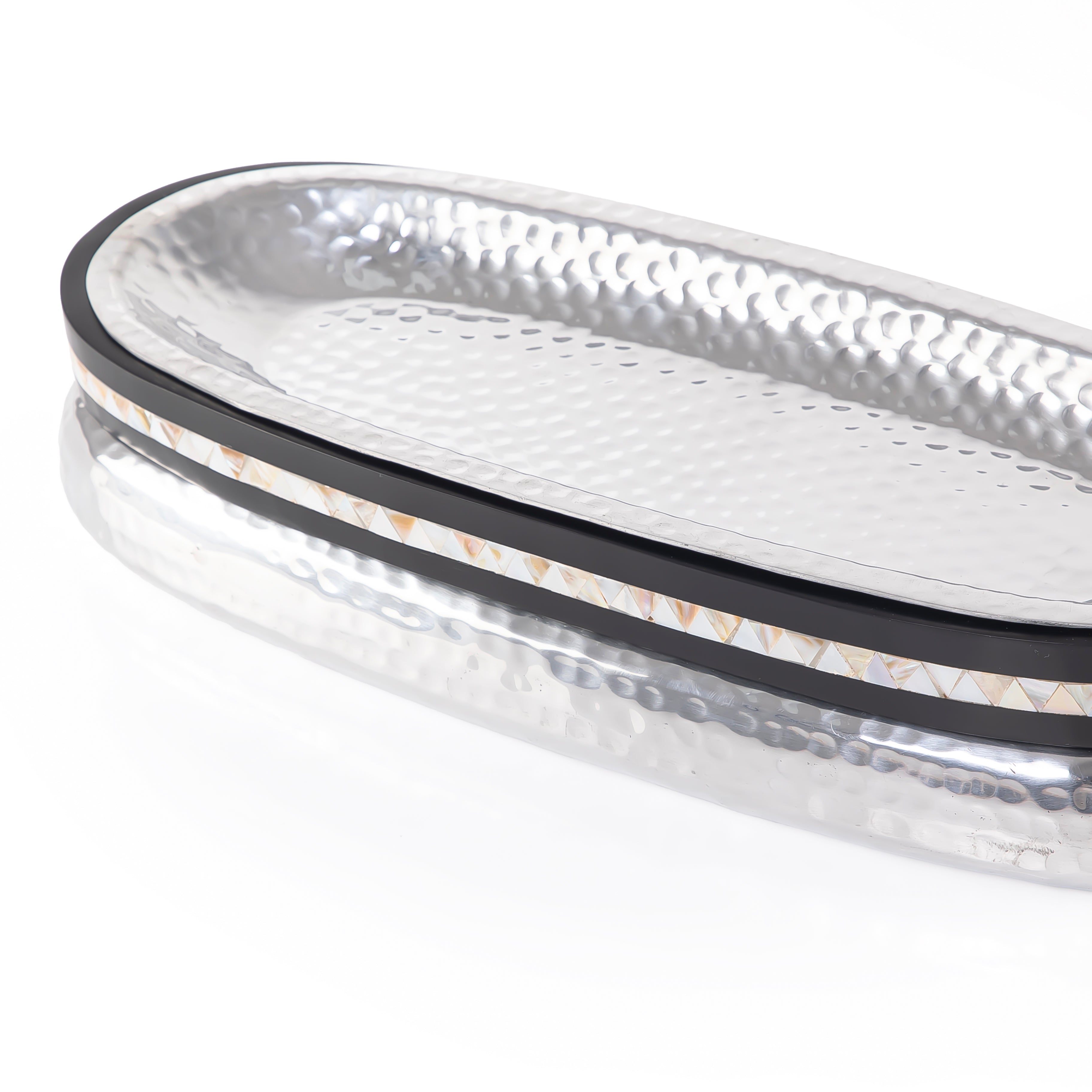 Oval aluminum resin platter - medium
