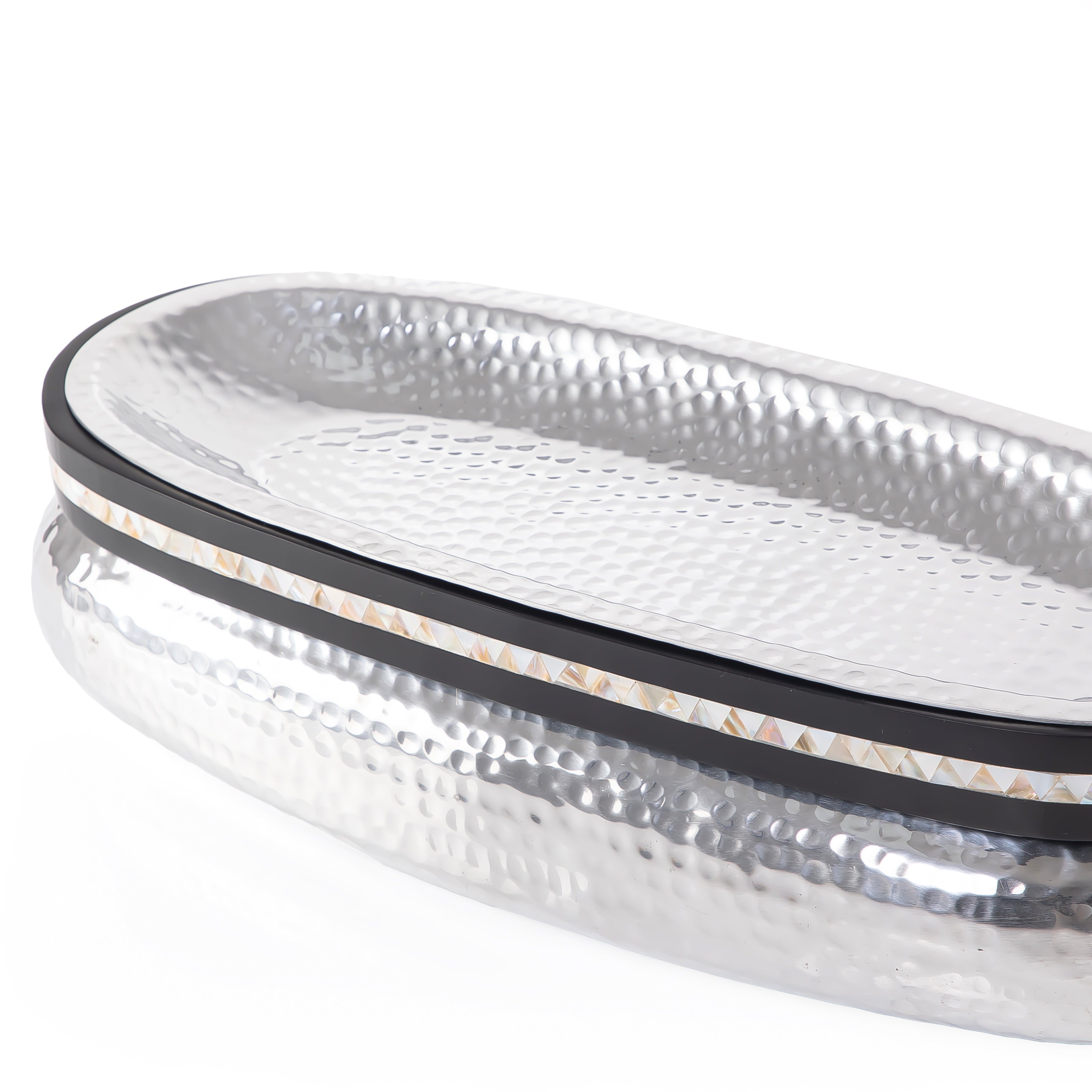 Oval aluminum resin platter - large