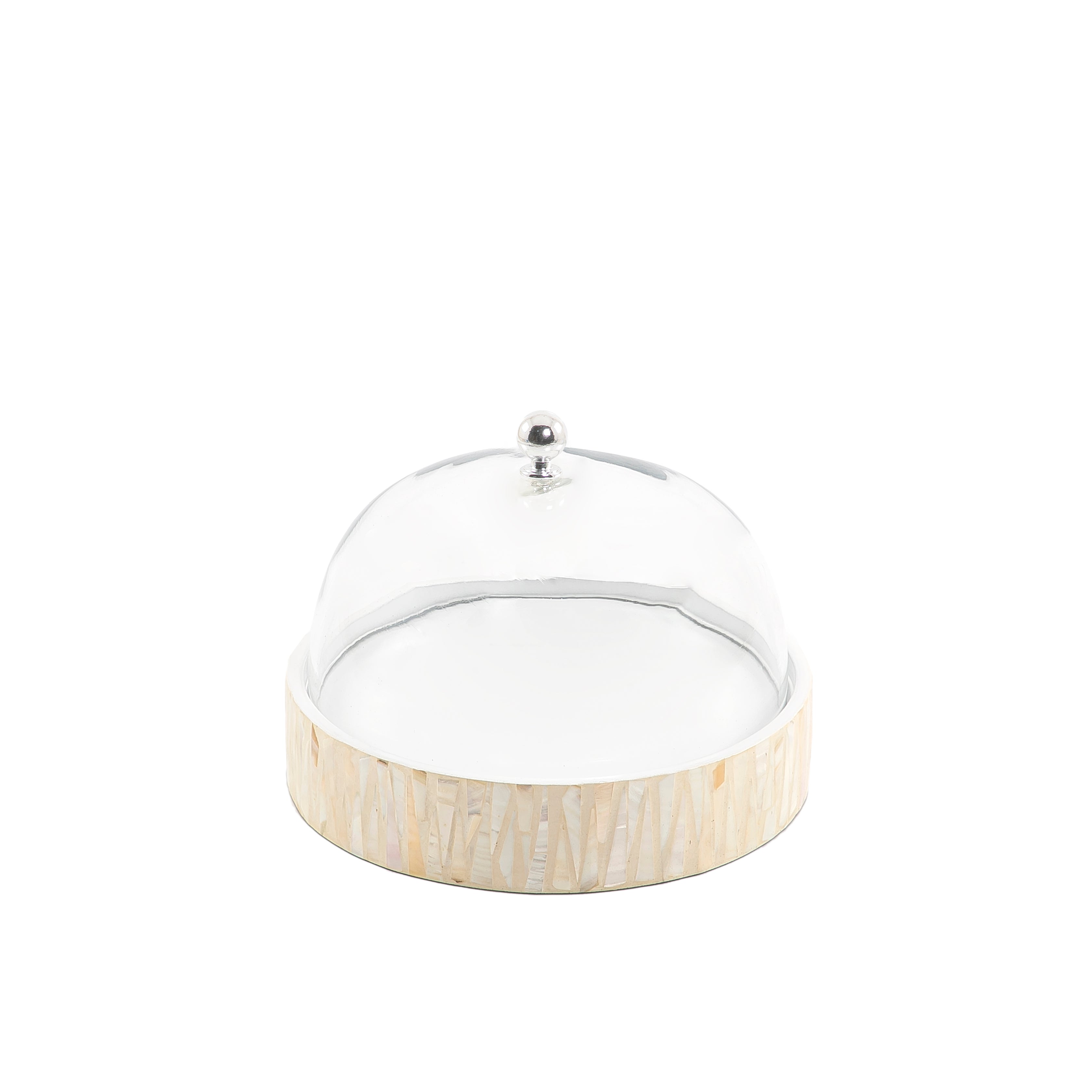 Mother of pearl plate with glass cover