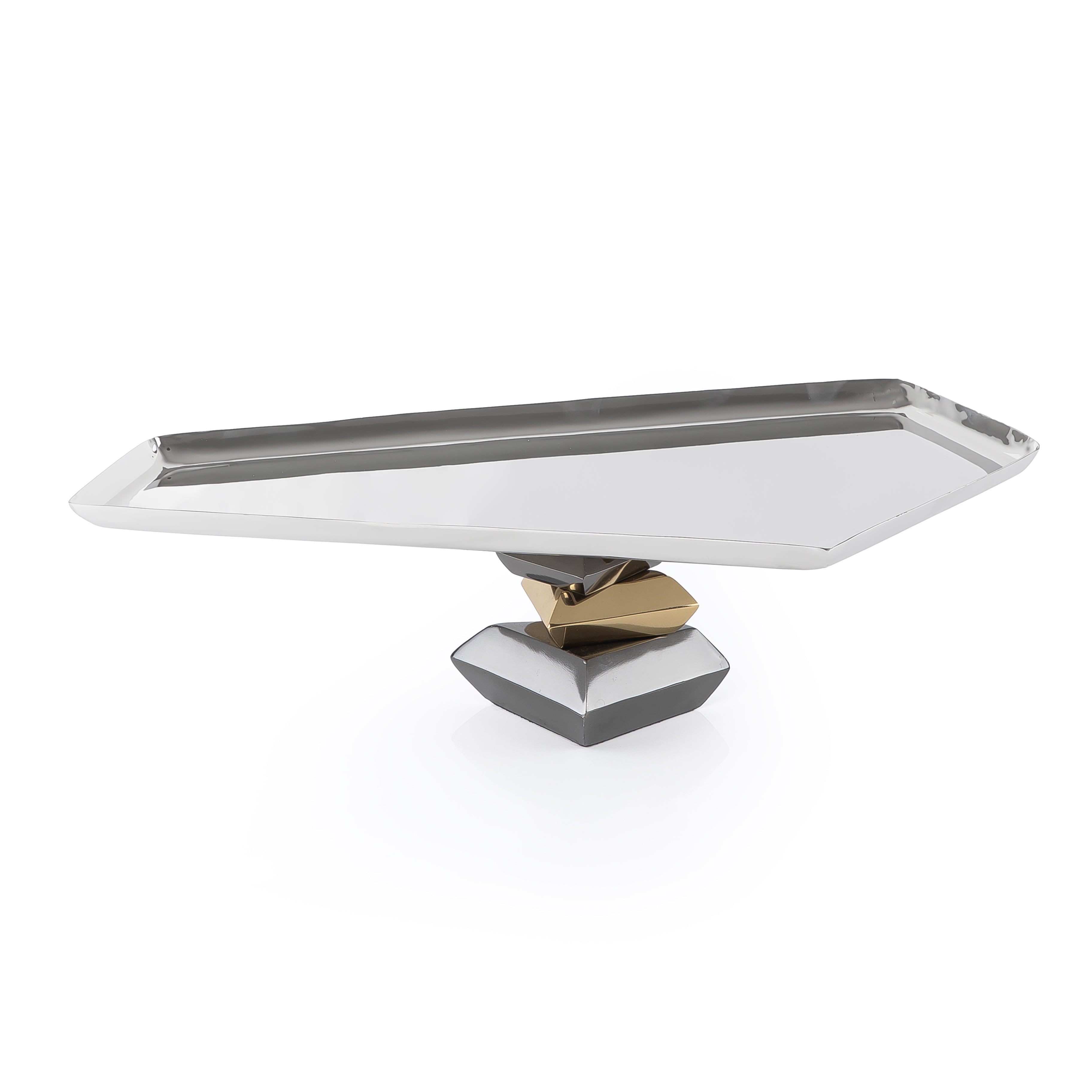 Elegant Metal Serving Stand Dish - Large