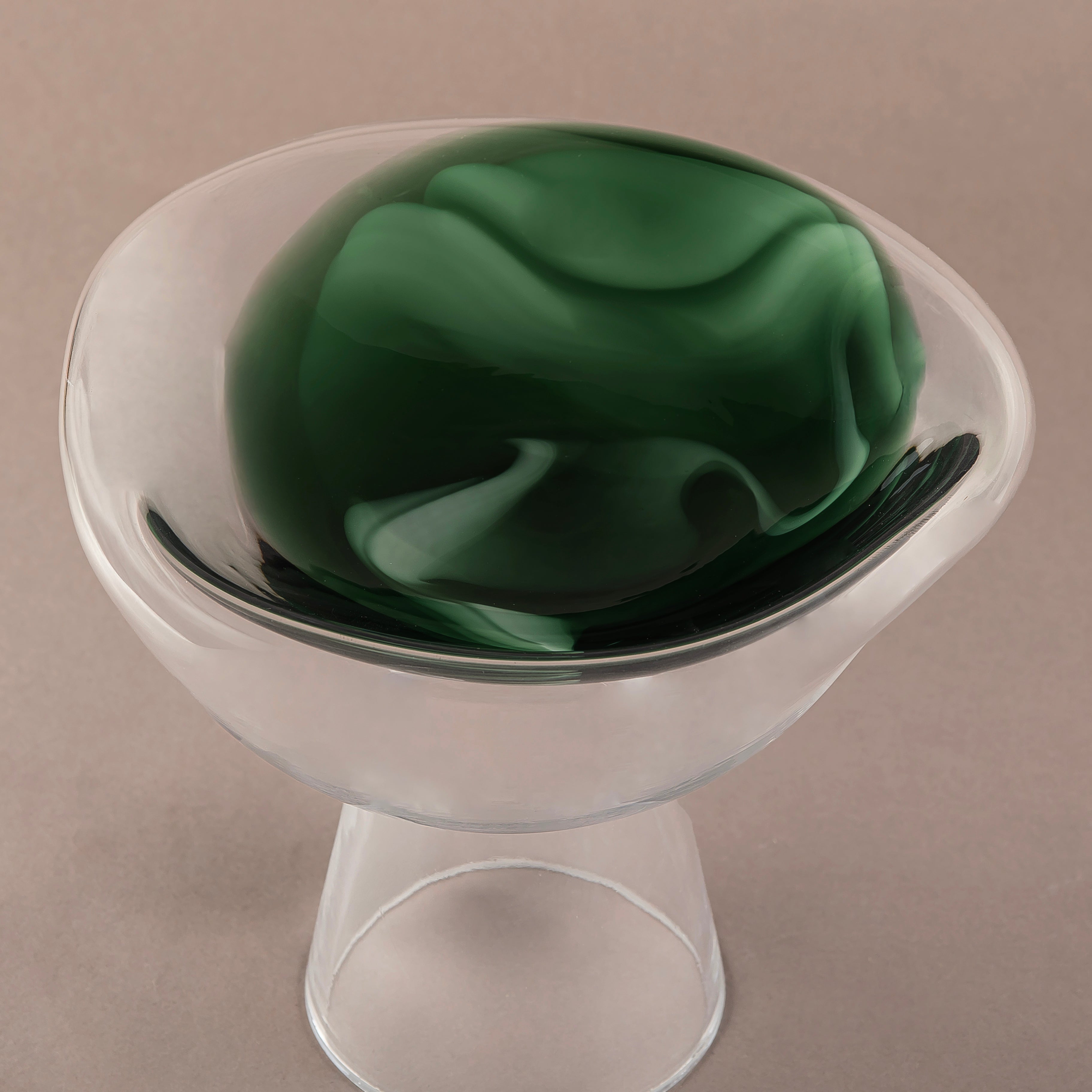 Glass Serving Stand -Green