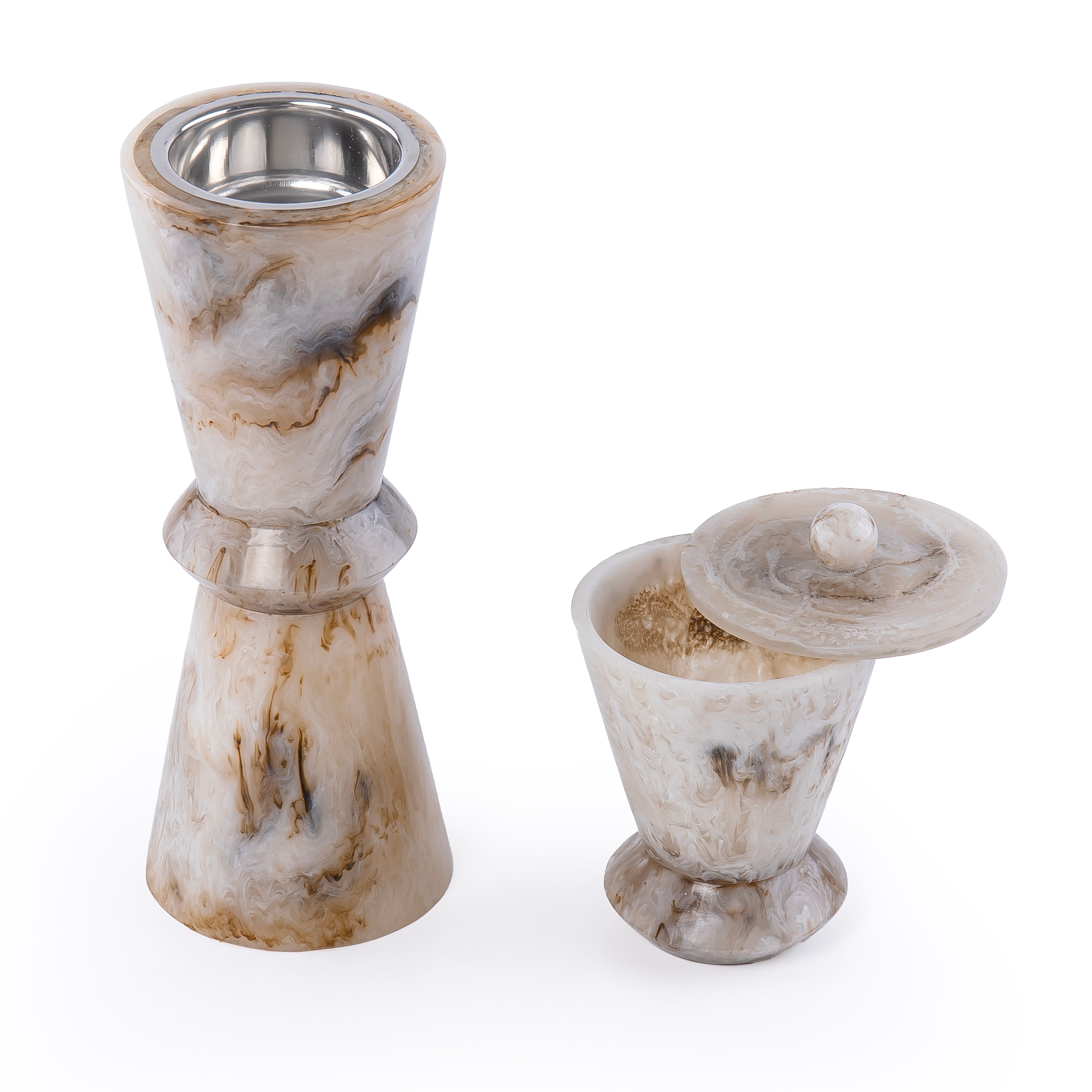 Elegant Resin Mabkhar Set of 2 pcs - Beige