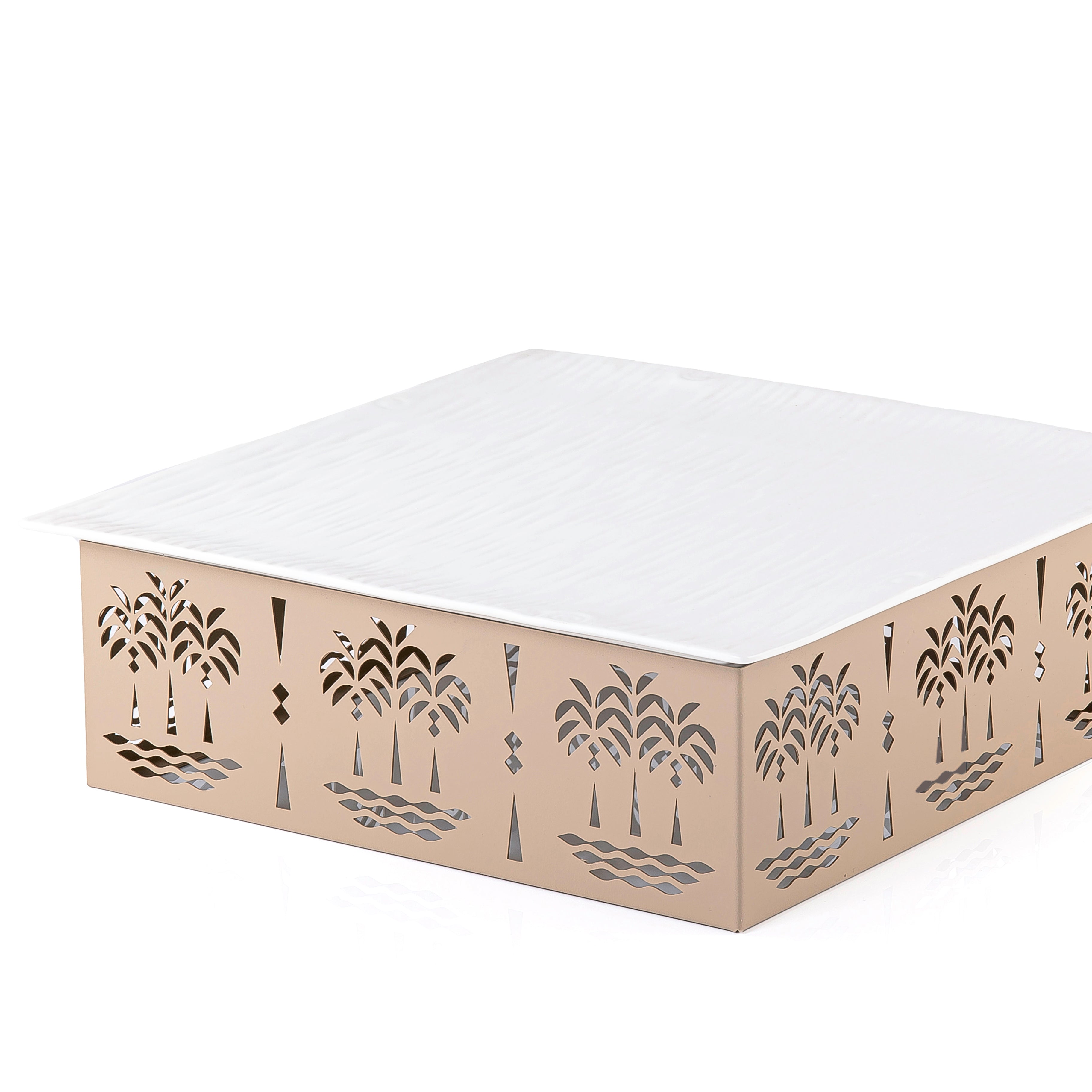 Beige Square Ceramic plate - Large
