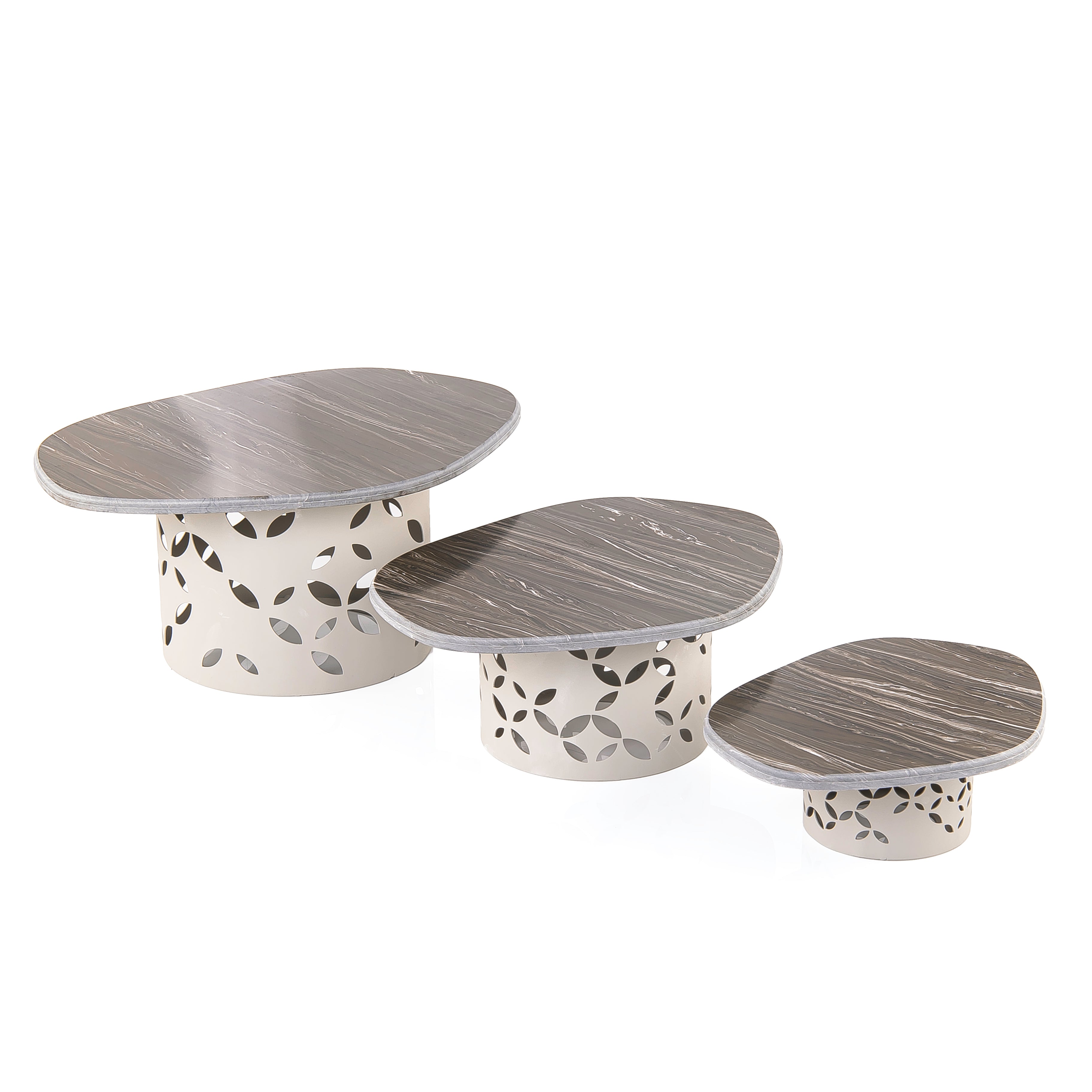 Marble Stand Set with Decorated Metal Base