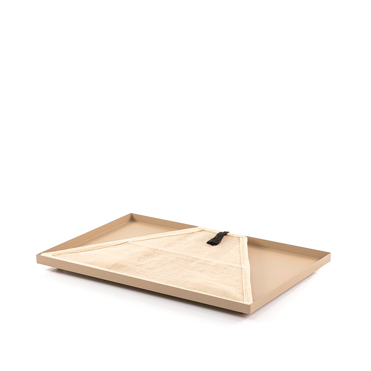 Foldable rattan cover with metal tray