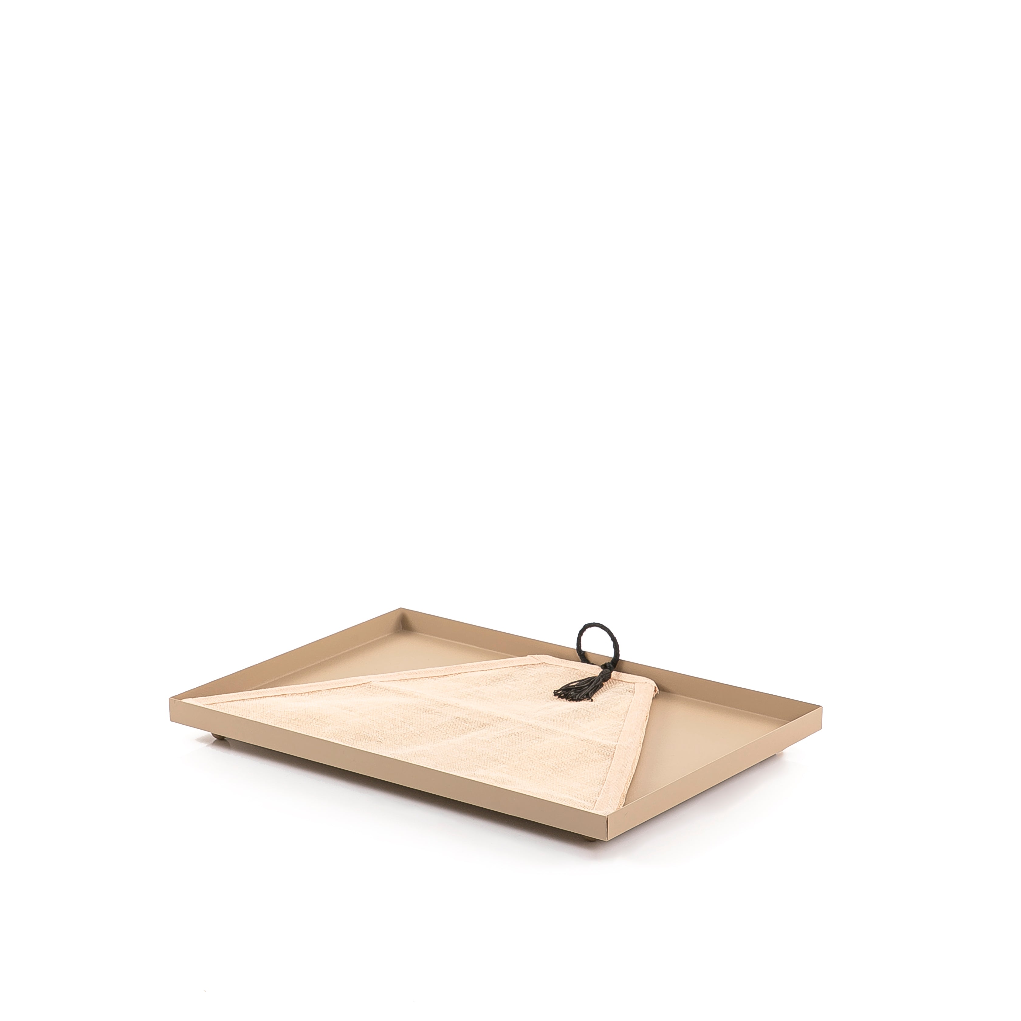 Foldable rattan cover with metal tray