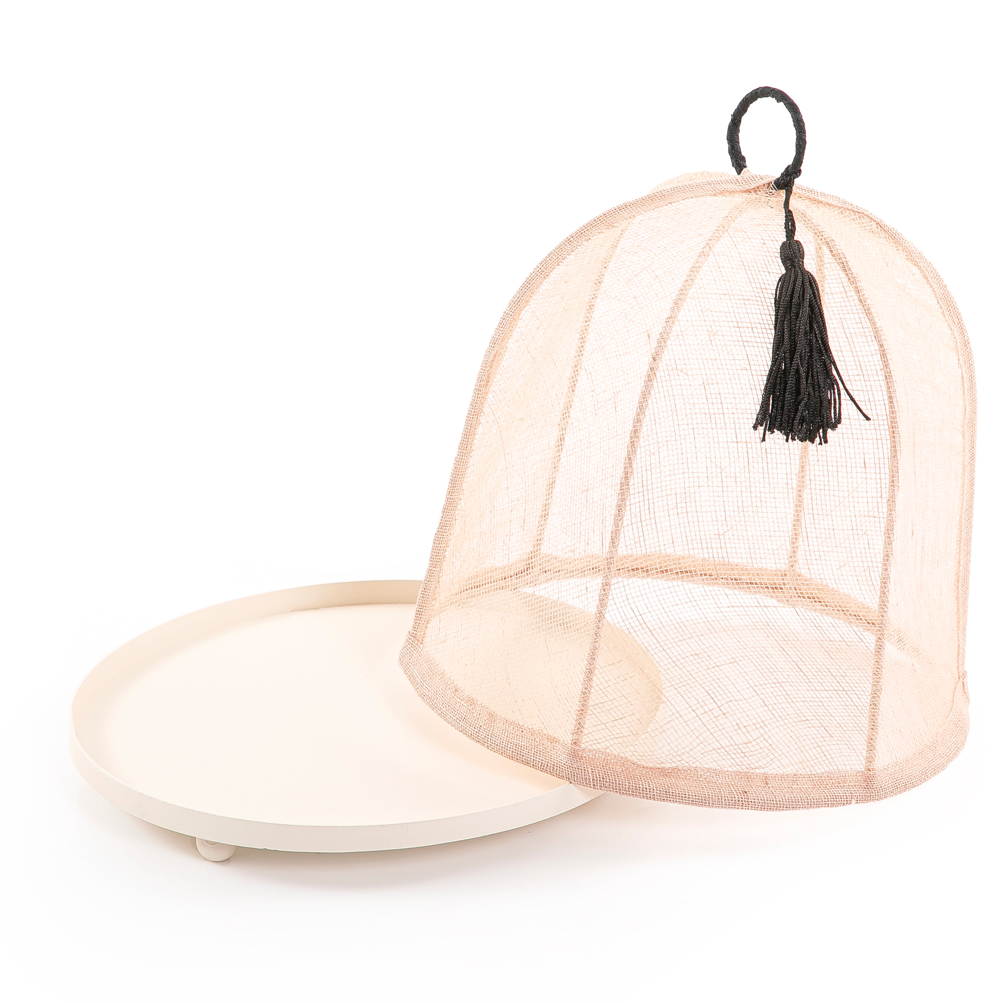 Linen cover with metal base
