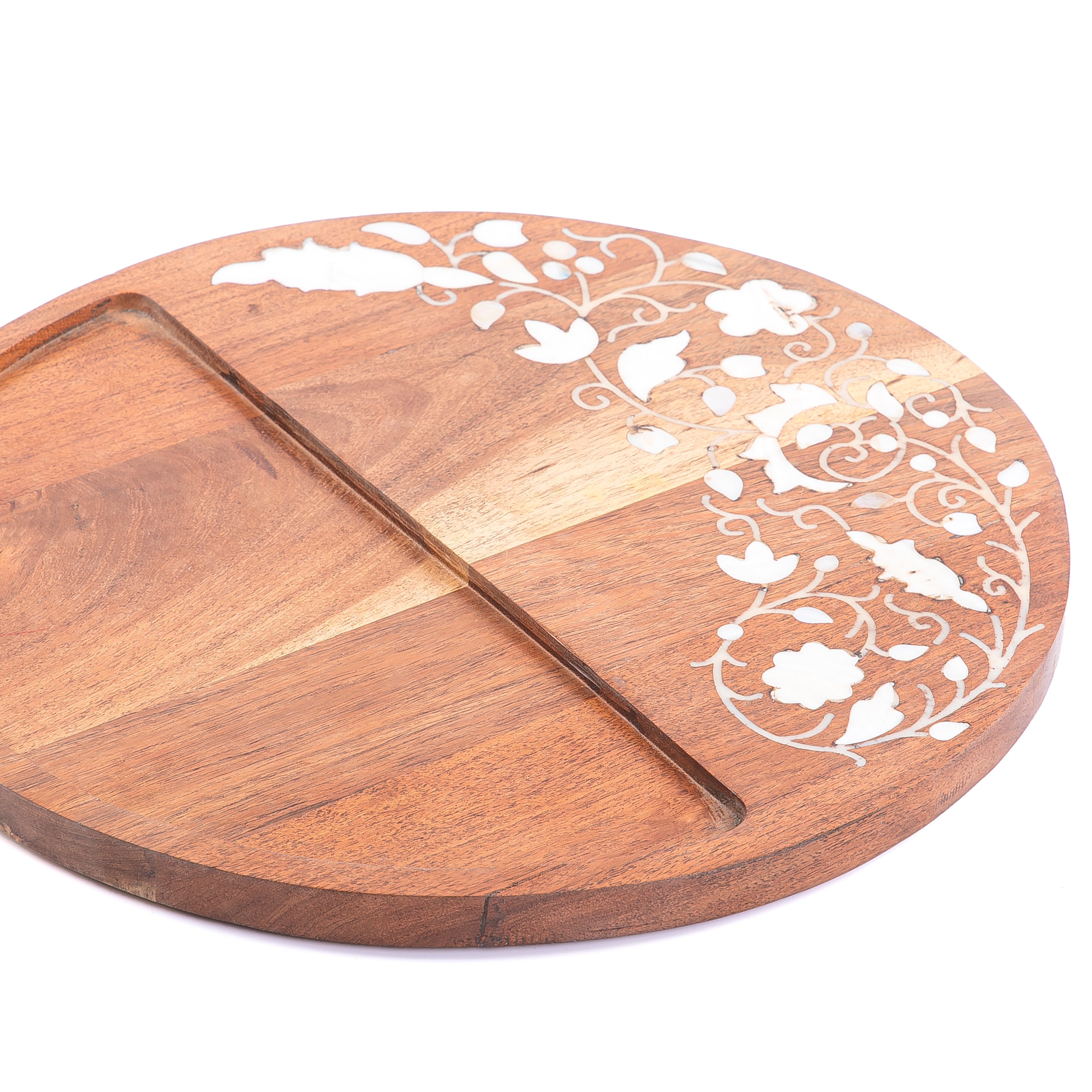 Brown round Wooden tray