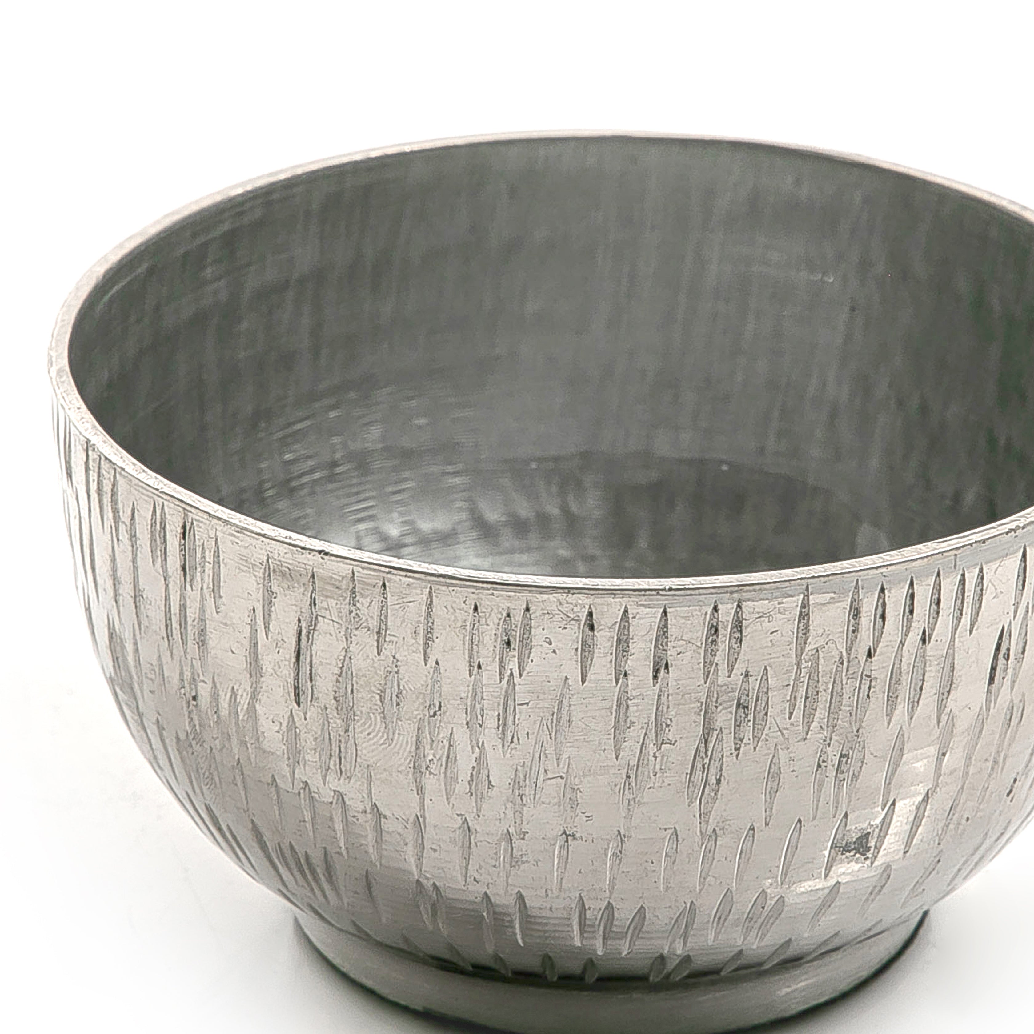 Round Silver Metal Bowl