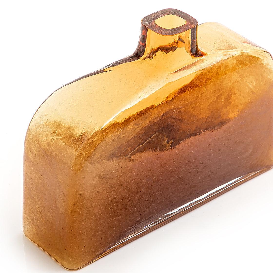 مزهرية زجاجية مستطيلة طويلة بنمط فريد - صغير