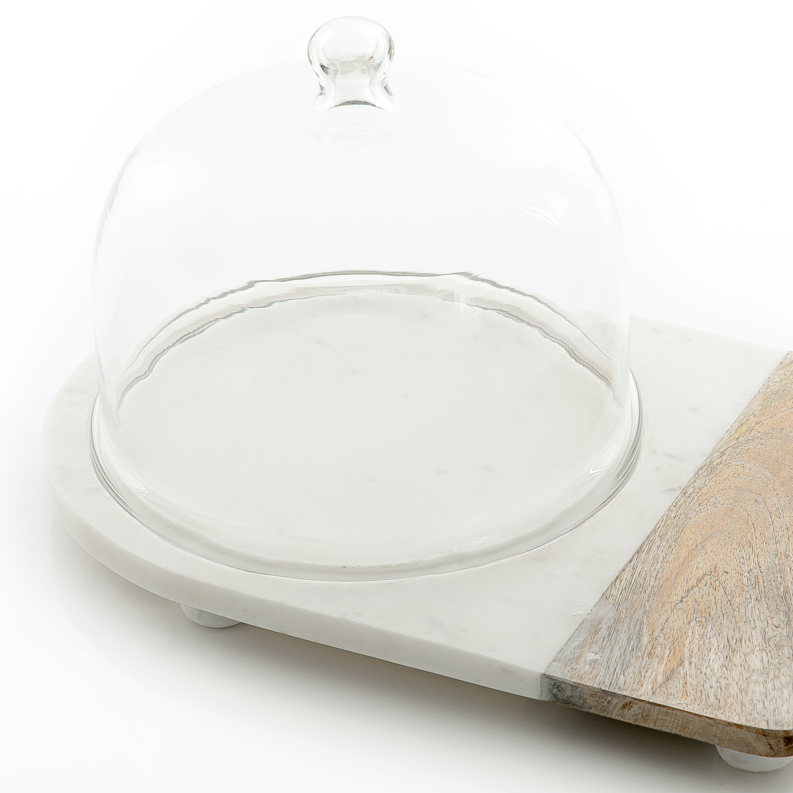 Marble tray with glass cover