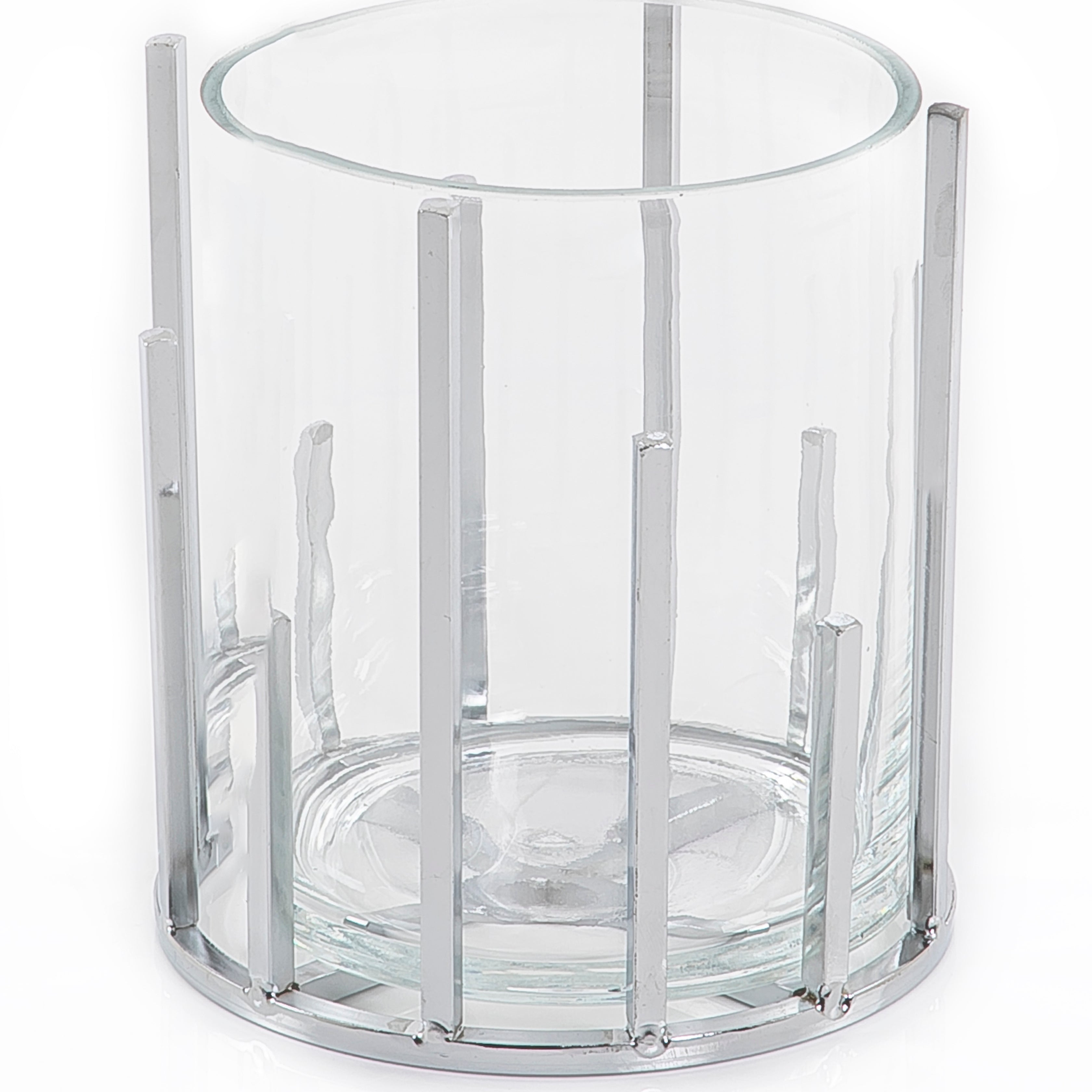Clear glass candle holder