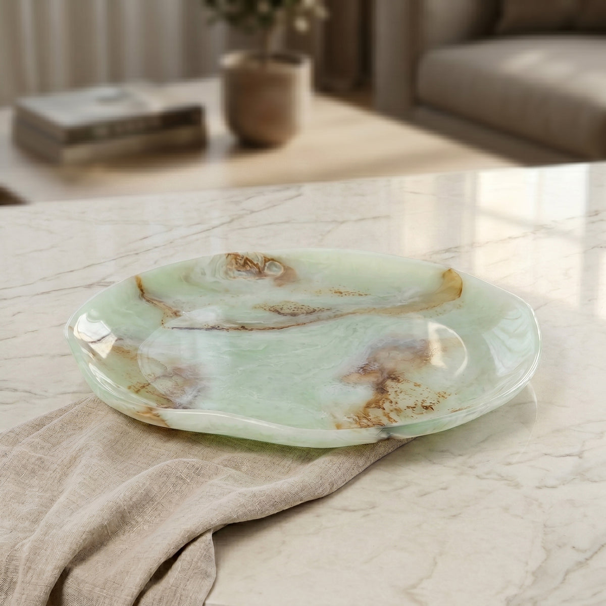 Large Resin Serving Platter - Green