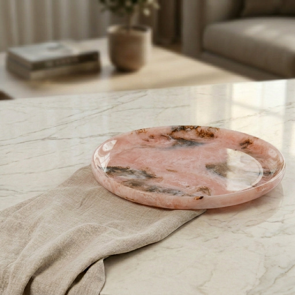Small Resin Serving Platter - Pink