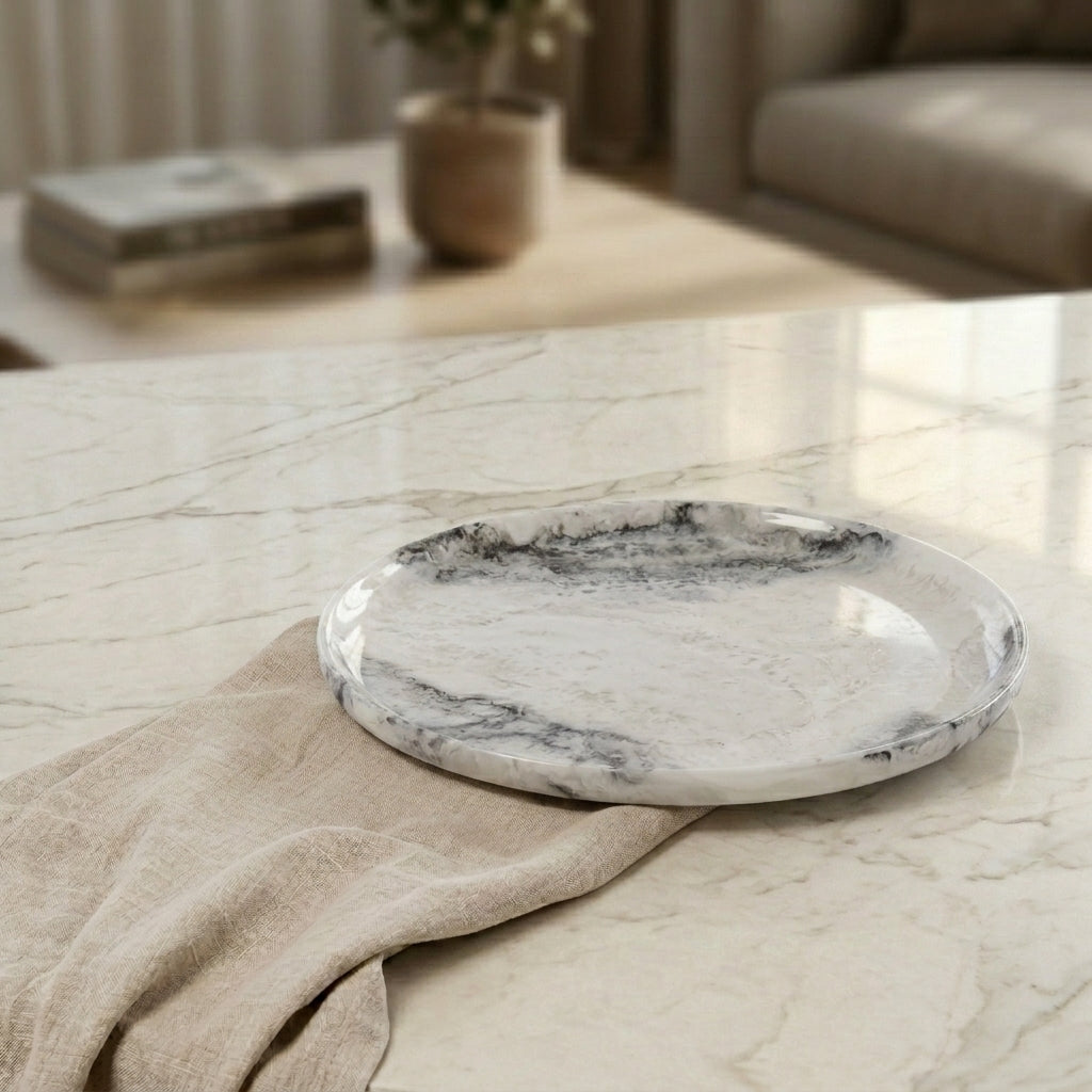 Small Resin Serving Platter - Black&white