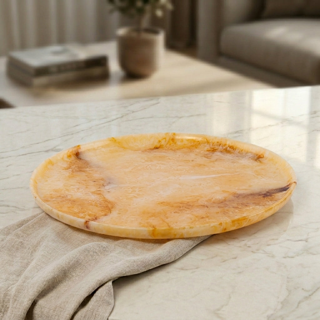 Large Resin Serving Platter - Amber