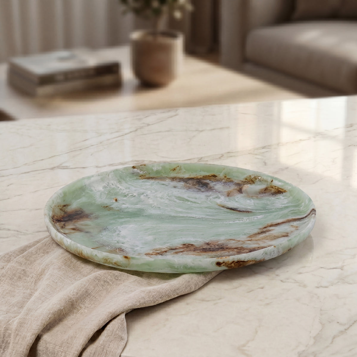 Large Resin Serving Platter - Green