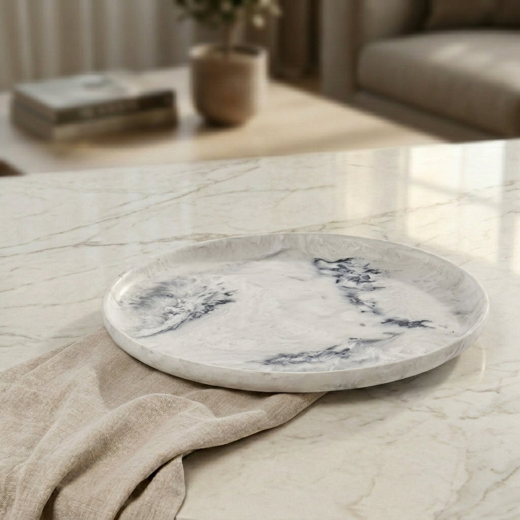 Large Resin Serving Platter - Black&white