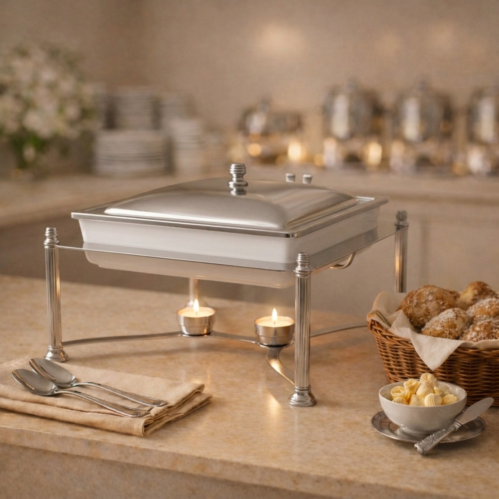 6L Durable stainless steel rectangular chafing dish - large