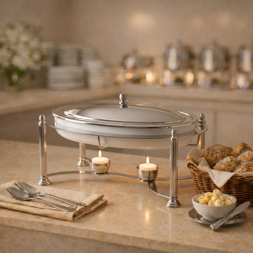 4.5L Durable stainless steel oval chafing dish - large
