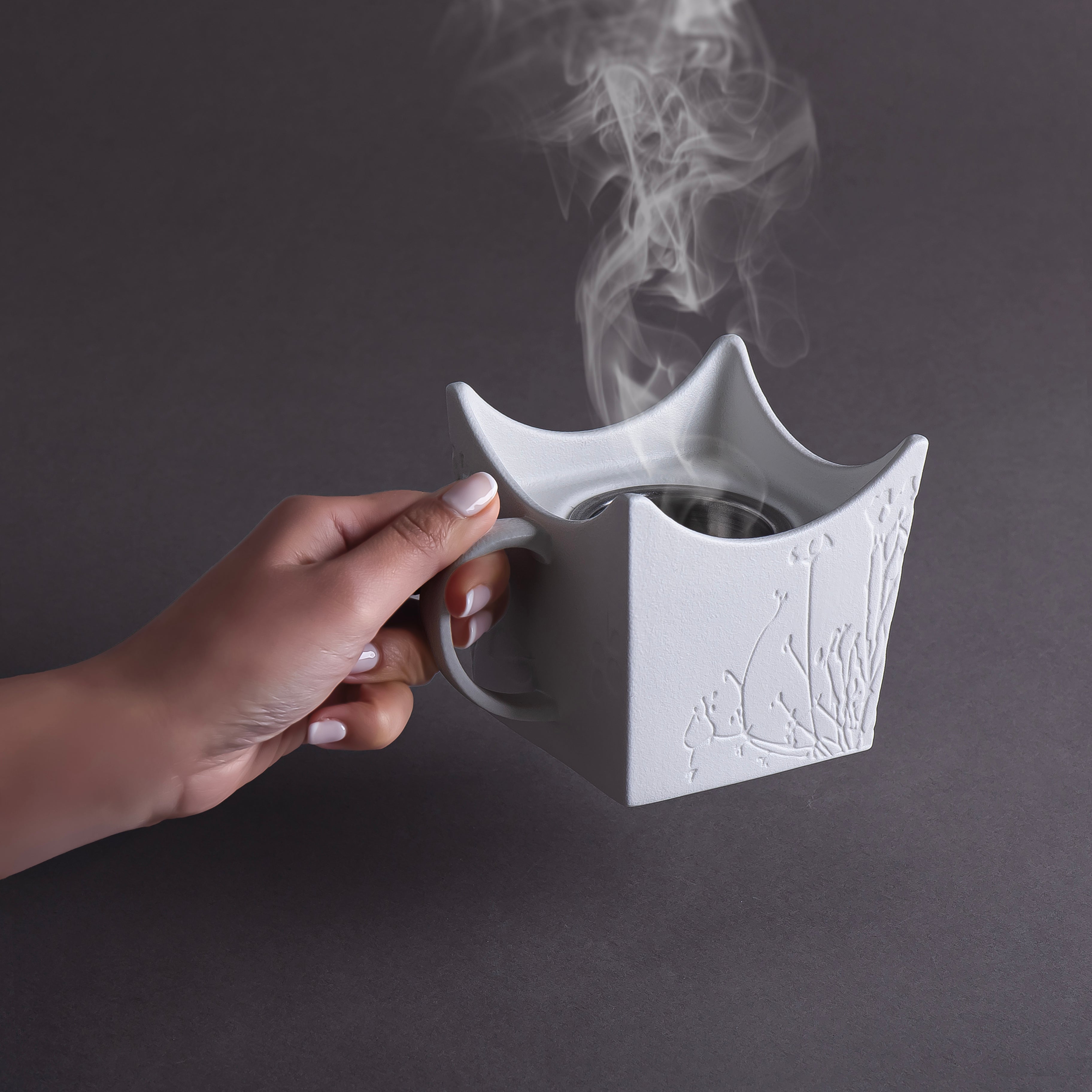 مبخر سيراميك - أبيض مطفي