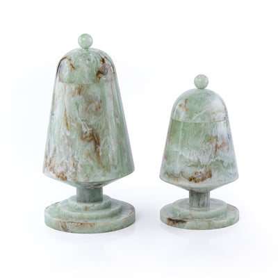 Elegant Resin Mabkhar Set of 2 pcs With Cover - Green