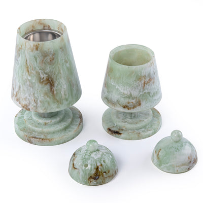 Elegant Resin Mabkhar Set of 2 pcs With Cover - Green