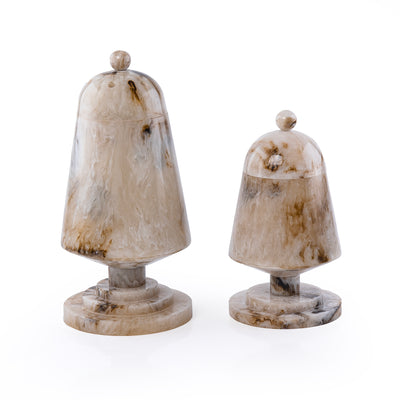 Elegant Resin Mabkhar Set of 2 pcs With Cover - Beige