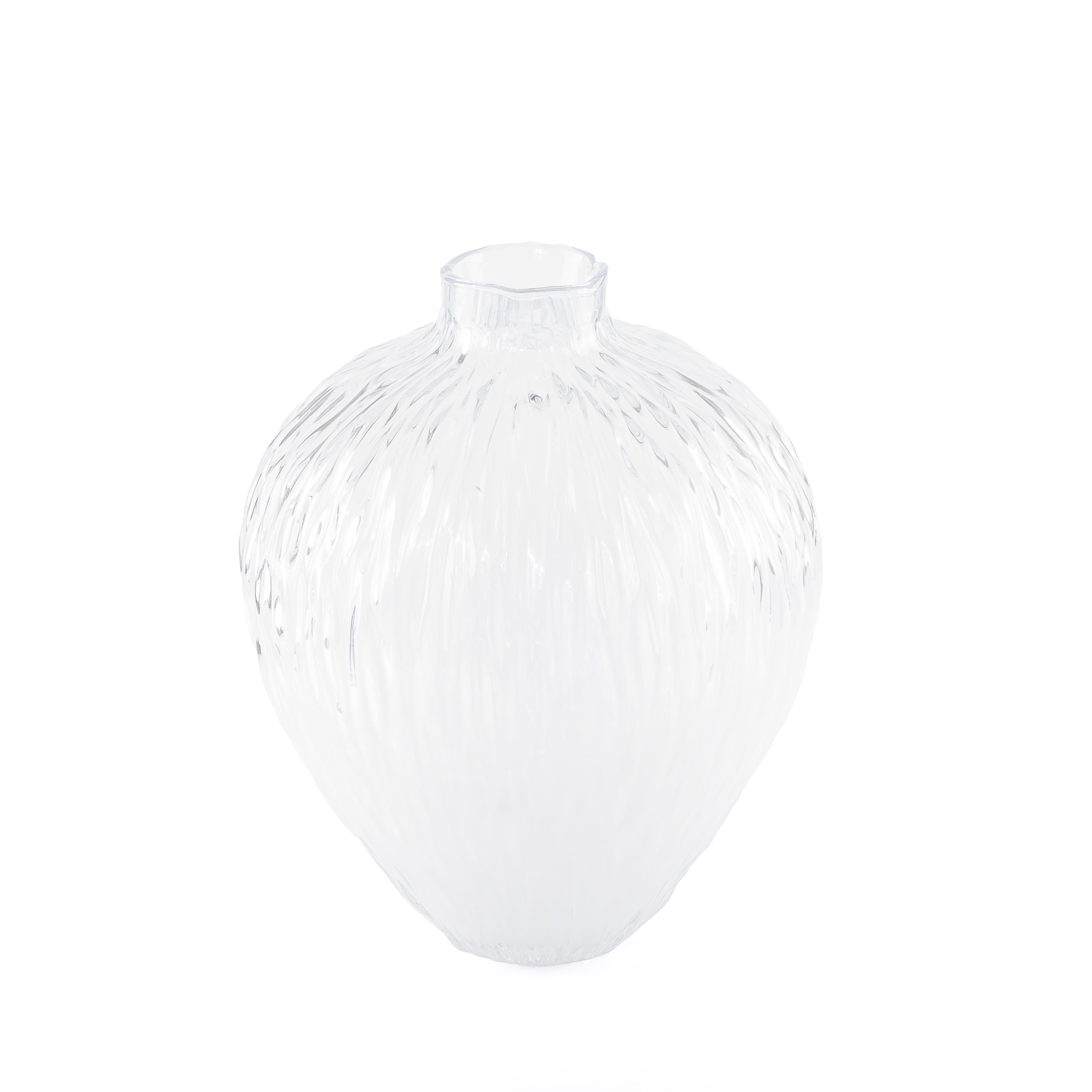 Transparent irregular-shaped glass vase