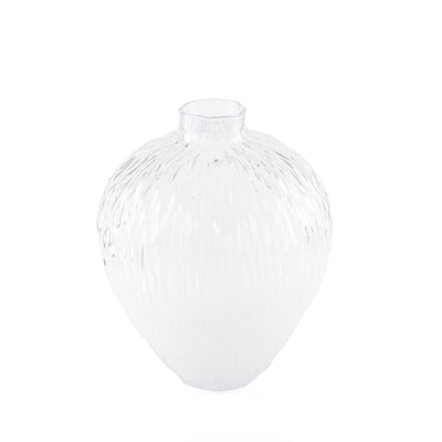 Transparent irregular-shaped glass vase