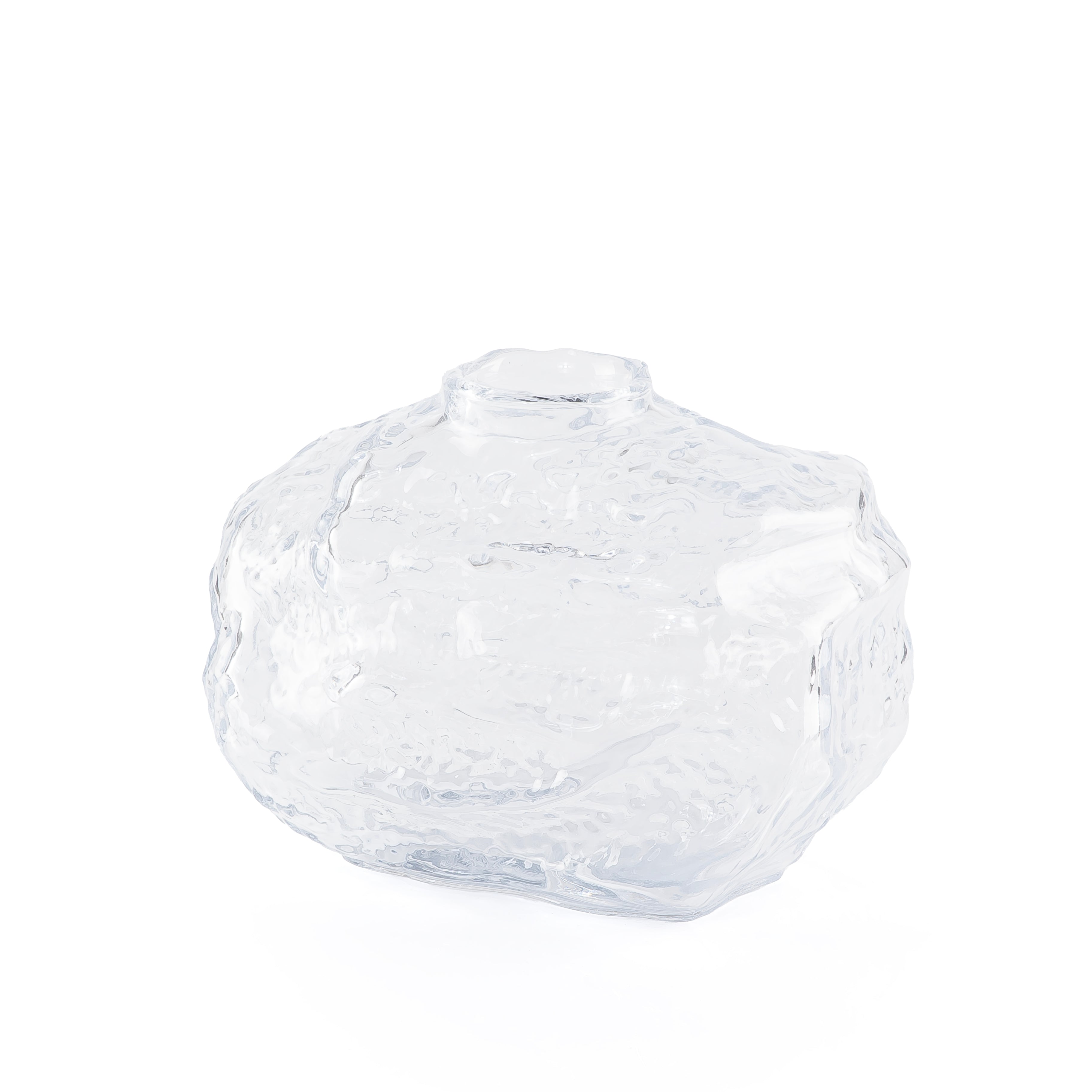 Transparent Irregular shaped glass vase