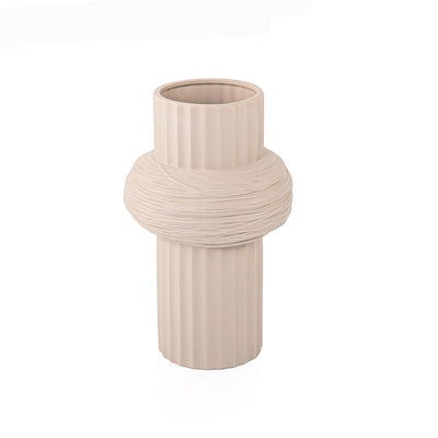 مزهرية من السيراميك - لون بيج - المقاس: ‎11.5 × 18 × 30 سم