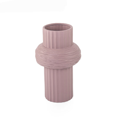 مزهرية من السيراميك - لون وردي - المقاس: ‎11.5 × 18 × 30 سم