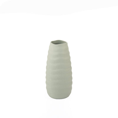 مزهرية من السيراميك - لون أخضر - المقاس: ‎ 12 × 12.5 × 25.7سم