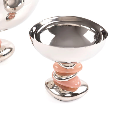 Metal Stand With Pebble Stack