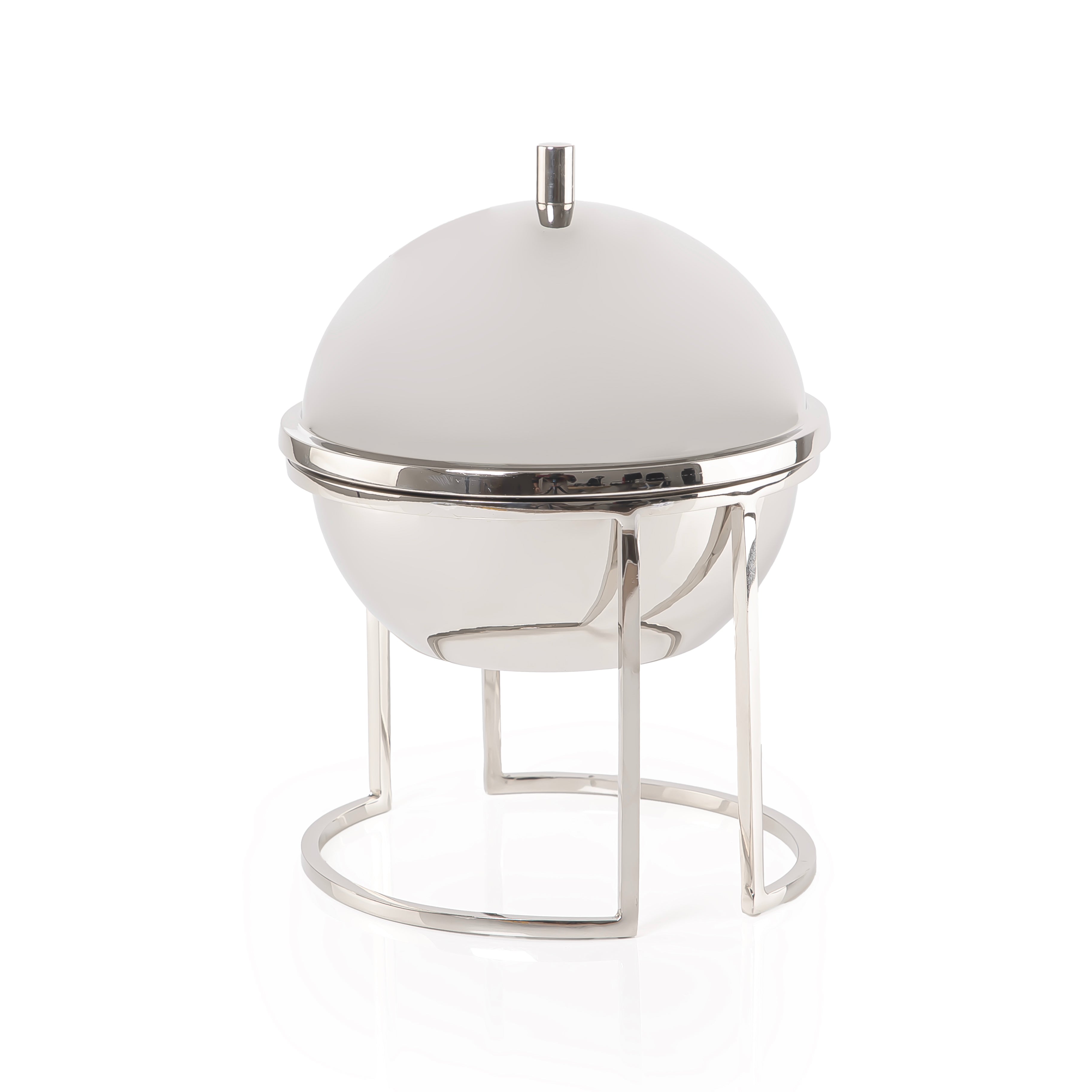 Round dates bowl stand with lid - large